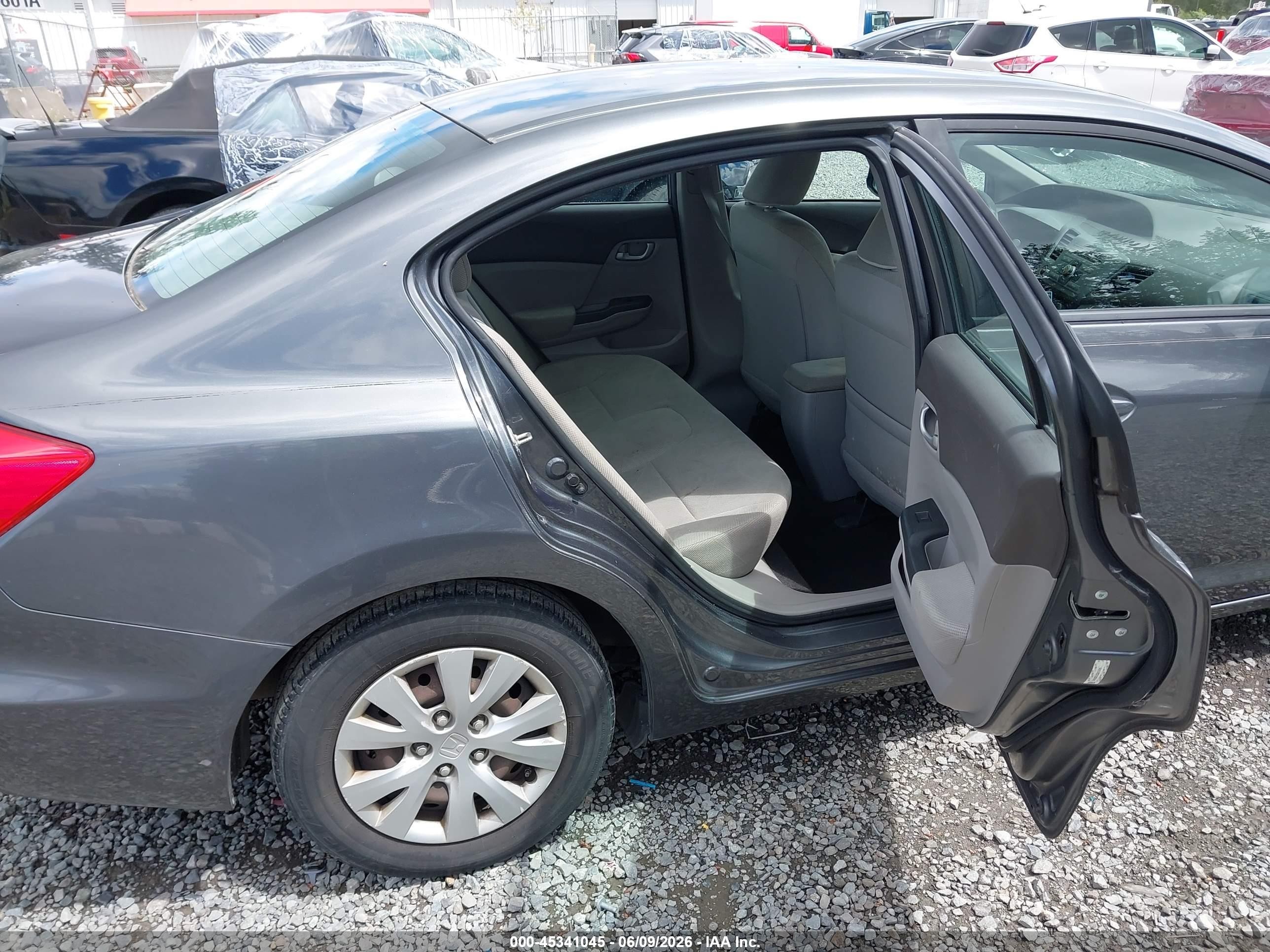 2012 Honda Civic Lx Gray vin: 19XFB2F51CE017419