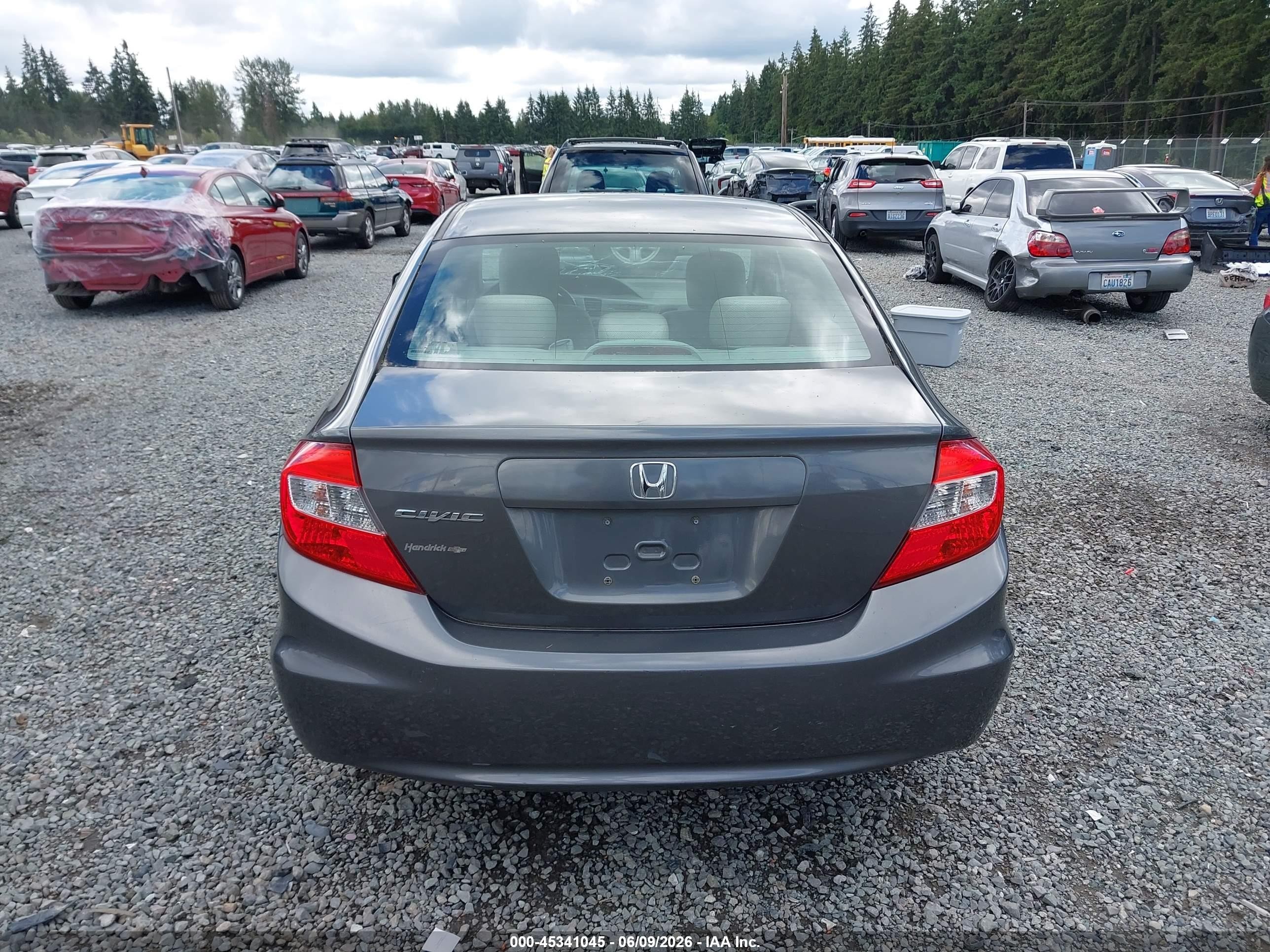 2012 Honda Civic Lx Gray vin: 19XFB2F51CE017419