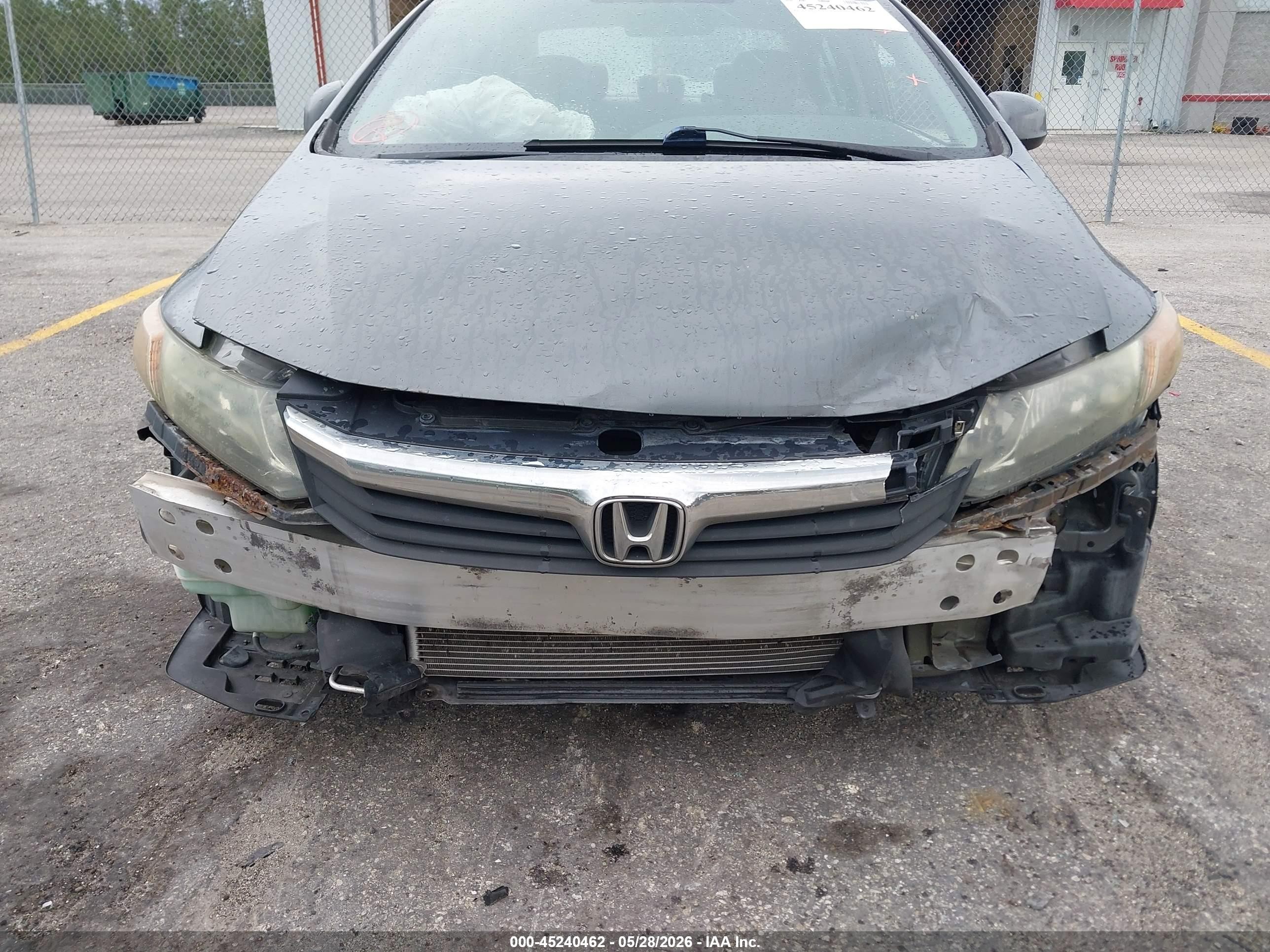 2012 Honda Civic Lx Gray vin: 19XFB2F51CE021714