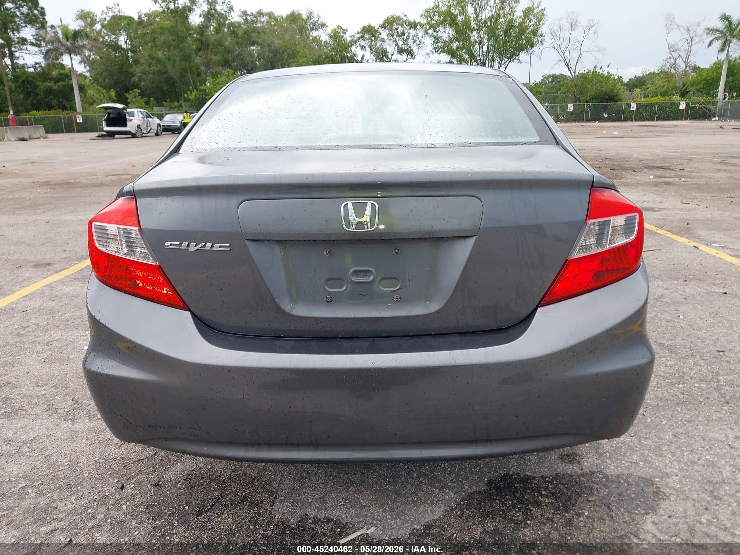 2012 Honda Civic Lx Gray vin: 19XFB2F51CE021714