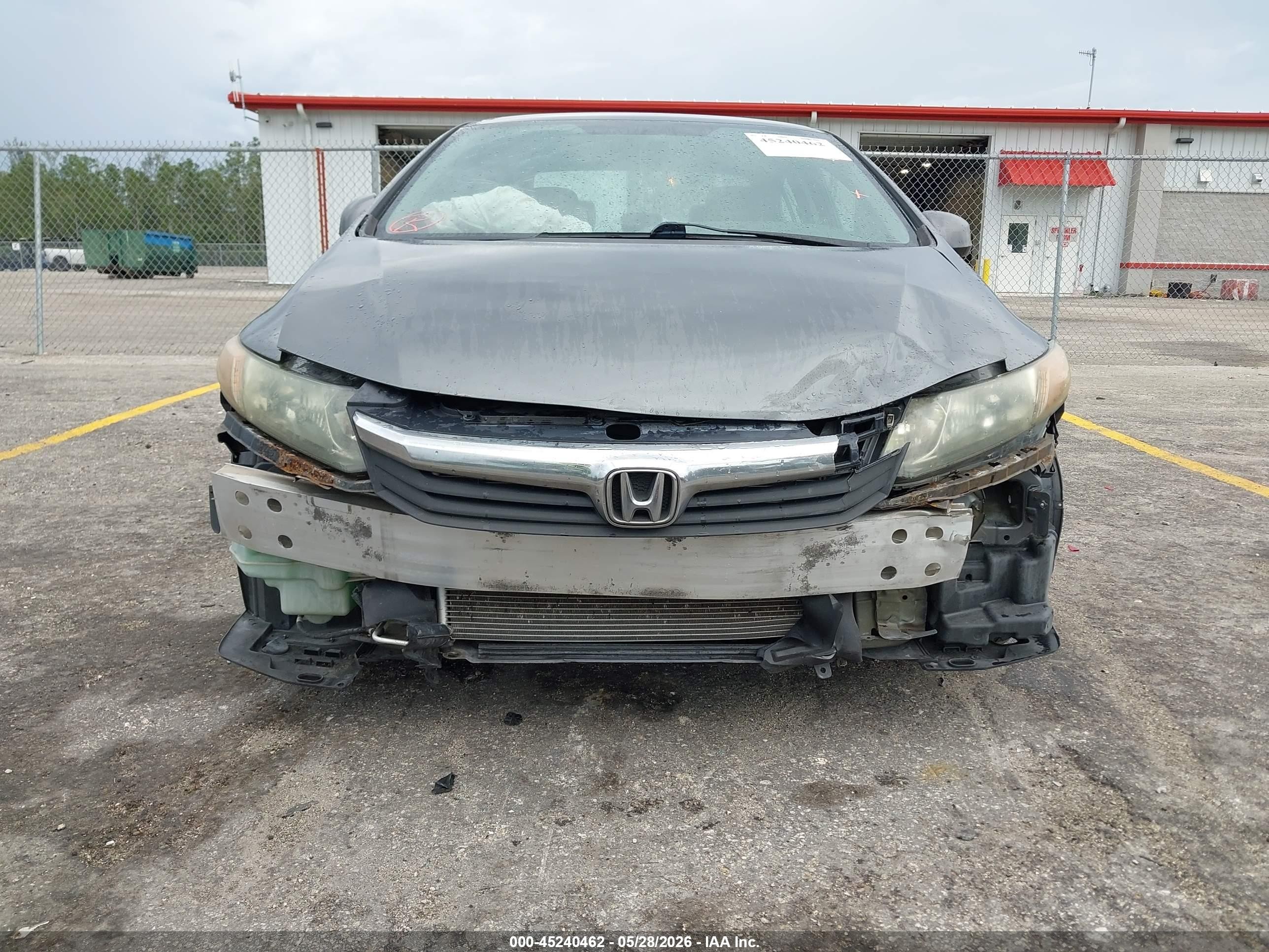 2012 Honda Civic Lx Gray vin: 19XFB2F51CE021714