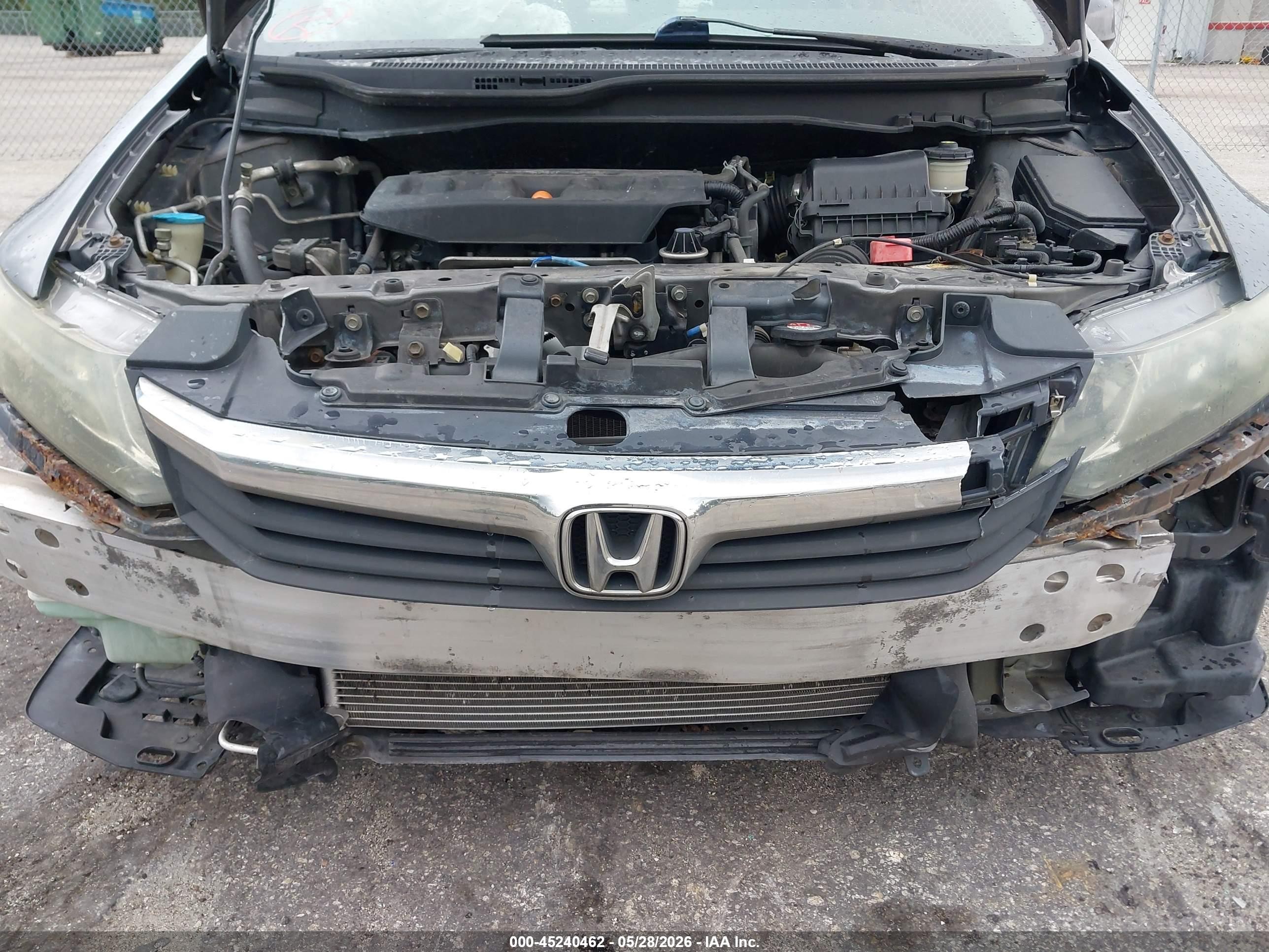 2012 Honda Civic Lx Gray vin: 19XFB2F51CE021714