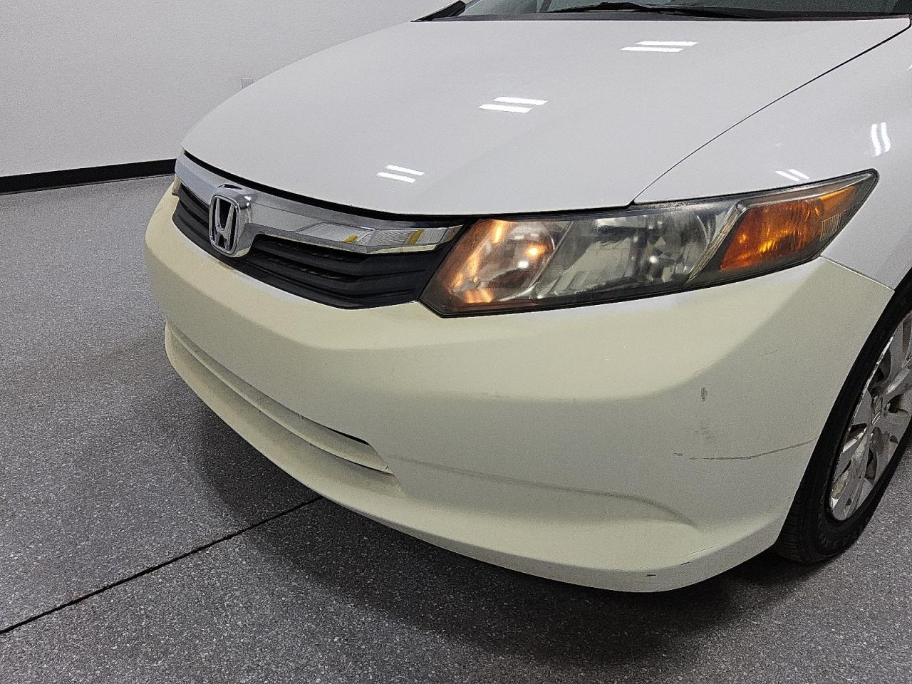 2012 Honda Civic Lx White vin: 19XFB2F51CE023527 Damage: Front Bumper, Chipped, 4