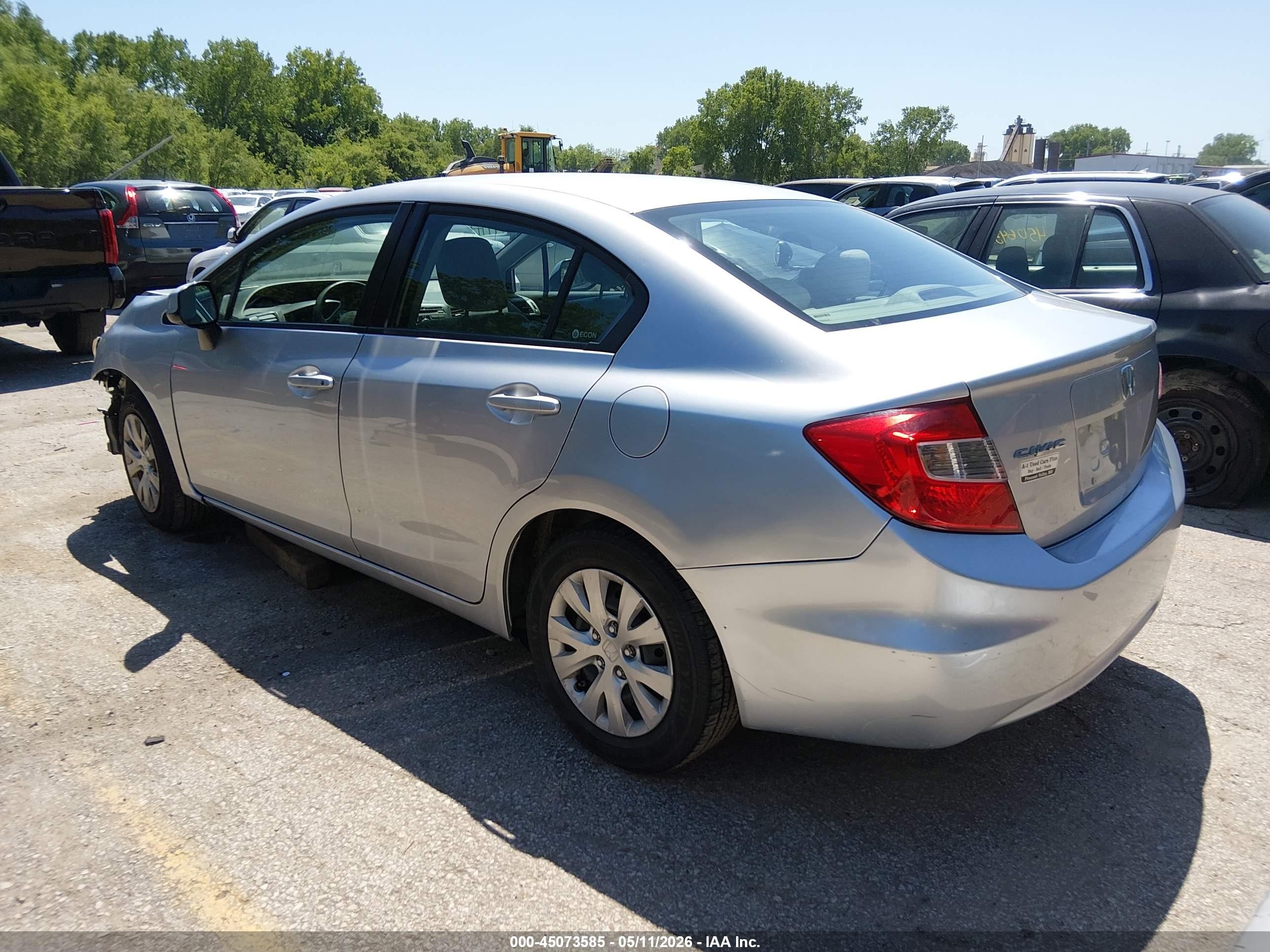 2012 Honda Civic Lx Silver vin: 19XFB2F51CE024466
