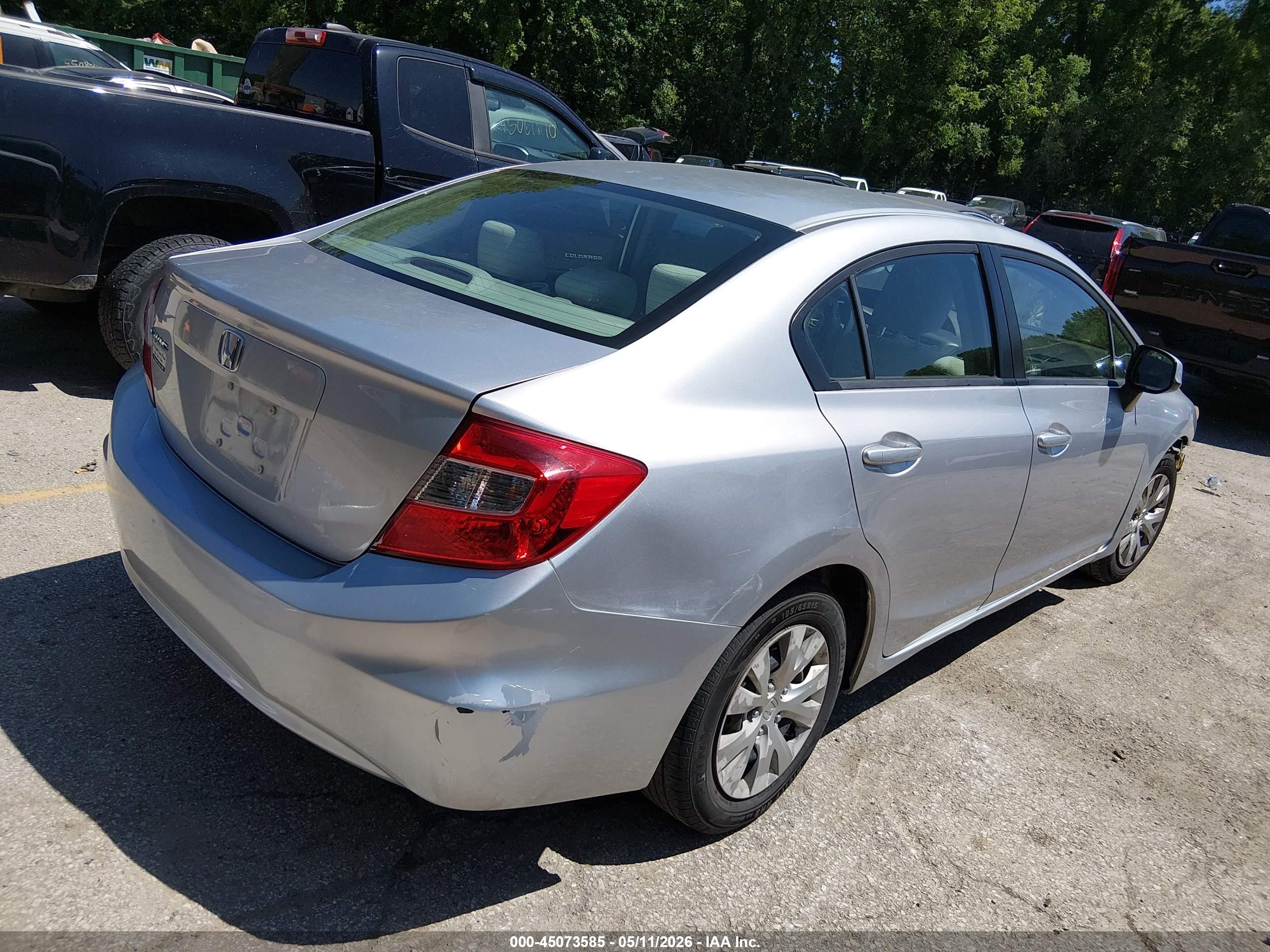 2012 Honda Civic Lx Silver vin: 19XFB2F51CE024466