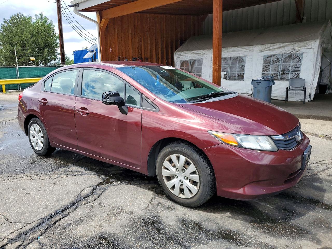 2012 Honda Civic Lx Maroon vin: 19XFB2F51CE025097
