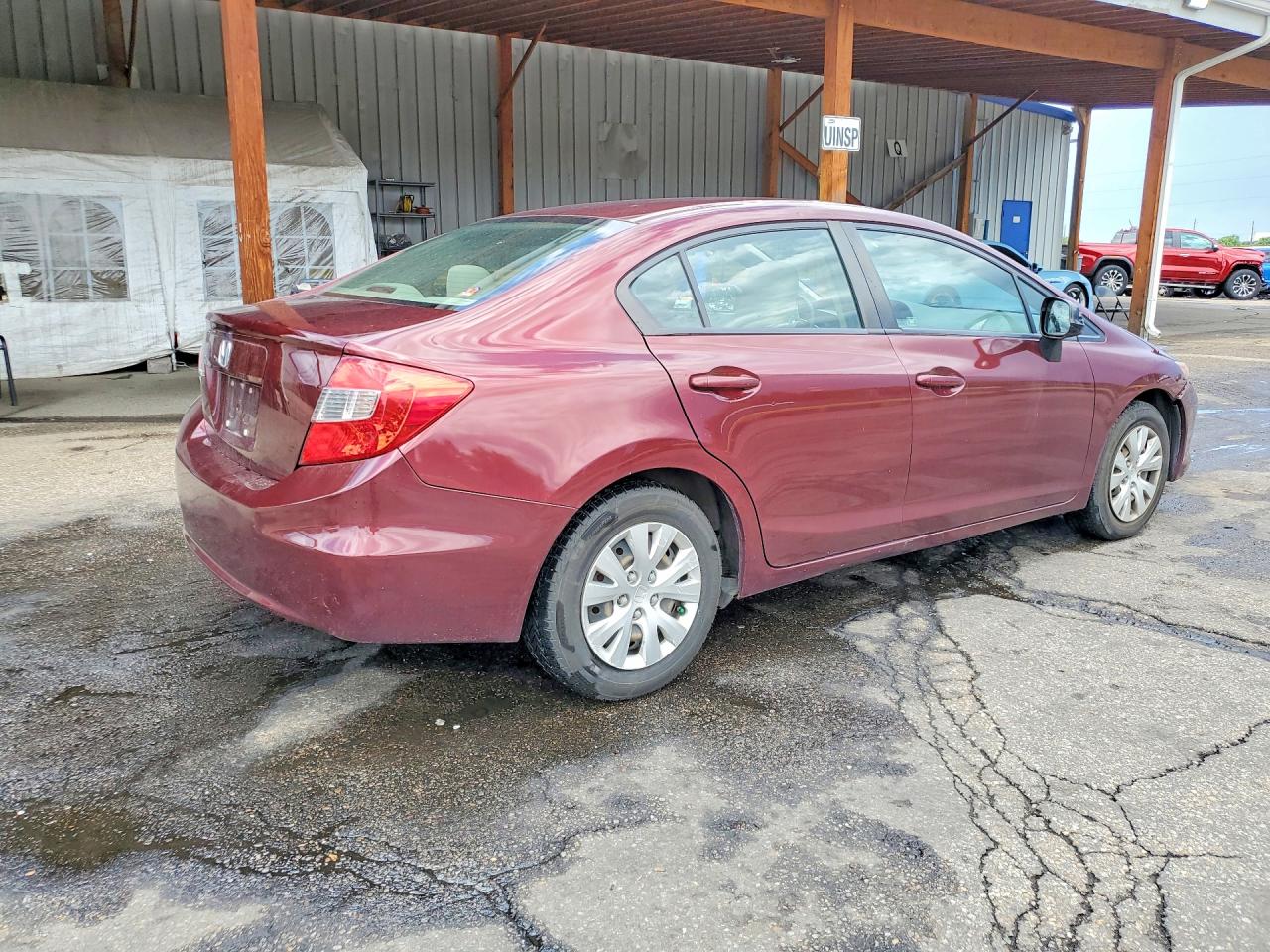 2012 Honda Civic Lx Maroon vin: 19XFB2F51CE025097
