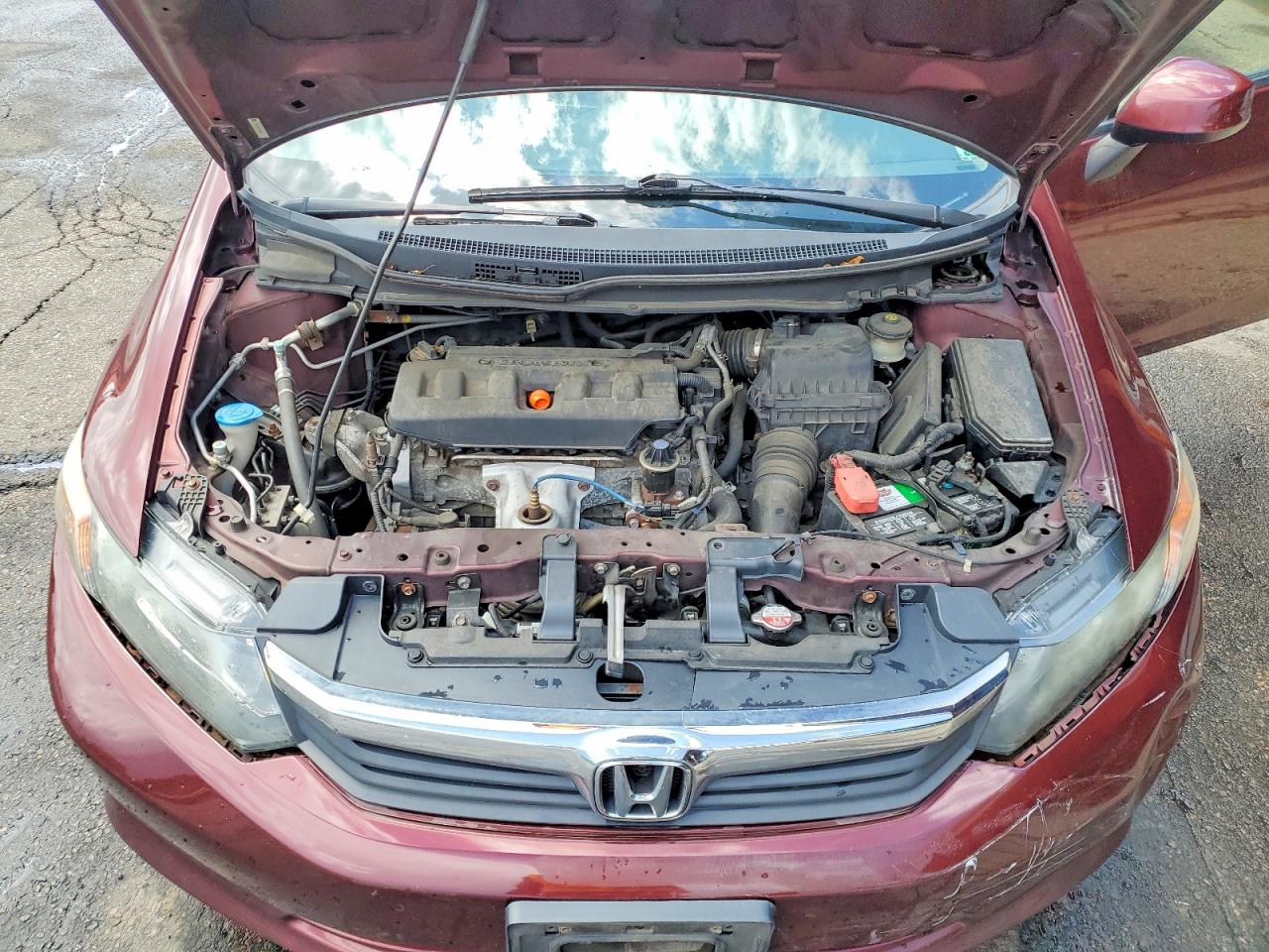 2012 Honda Civic Lx Maroon vin: 19XFB2F51CE025097