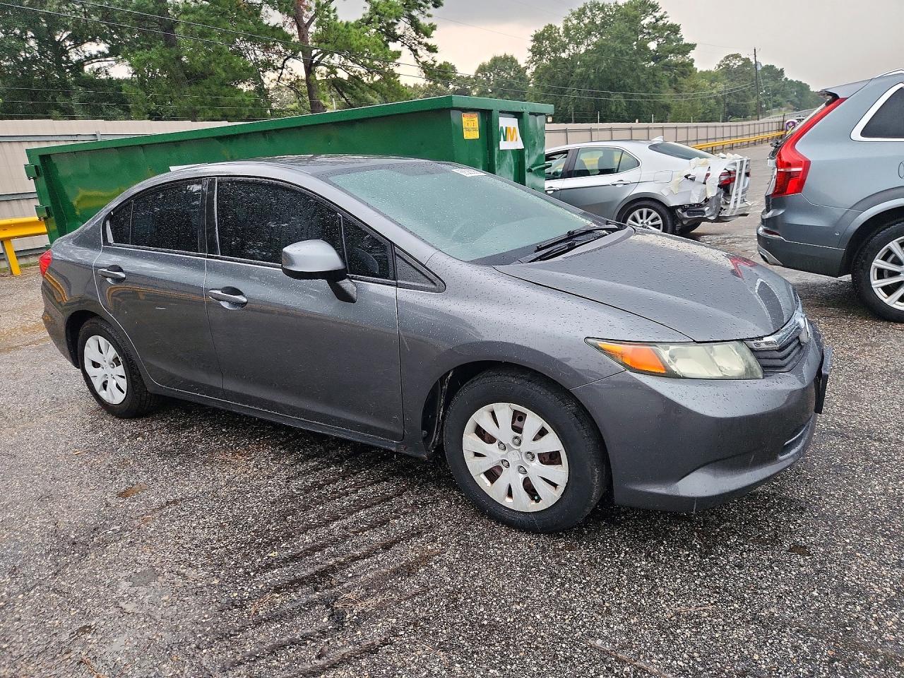 2012 Honda Civic Lx Gray vin: 19XFB2F51CE038545