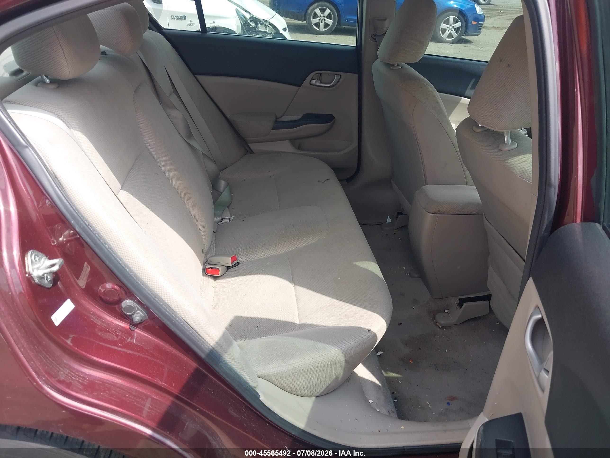 2012 Honda Civic Lx Burgundy vin: 19XFB2F51CE061730