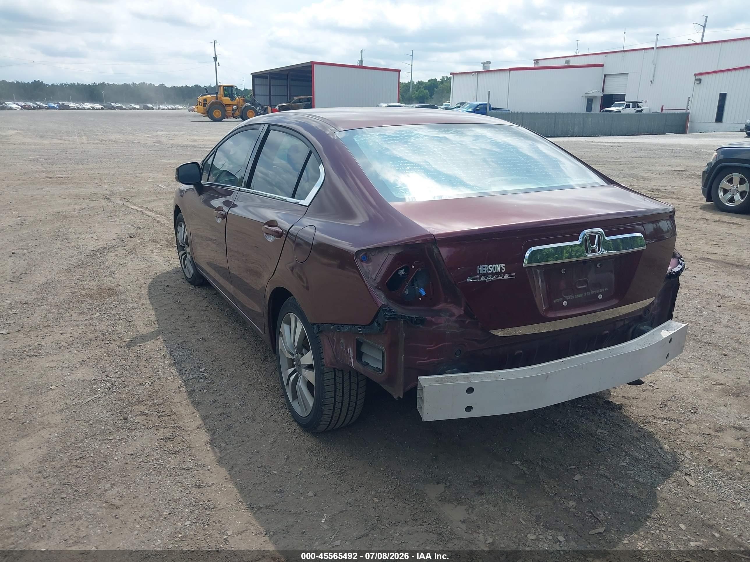 2012 Honda Civic Lx Burgundy vin: 19XFB2F51CE061730
