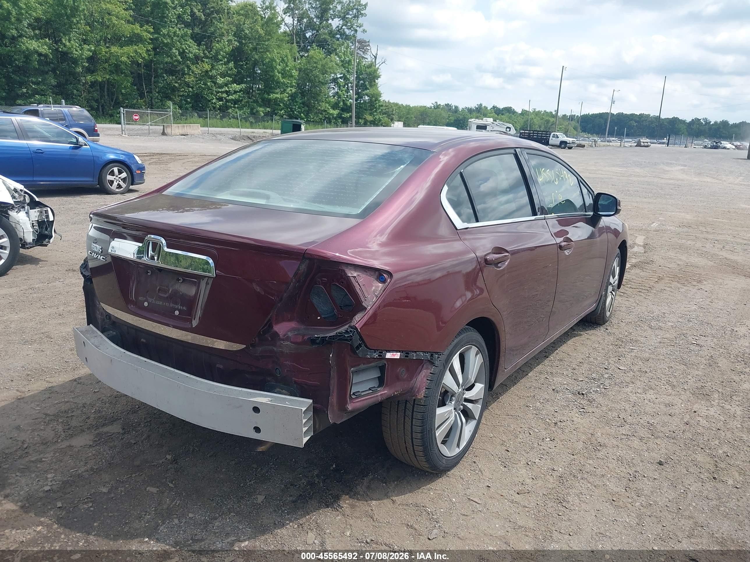 2012 Honda Civic Lx Burgundy vin: 19XFB2F51CE061730