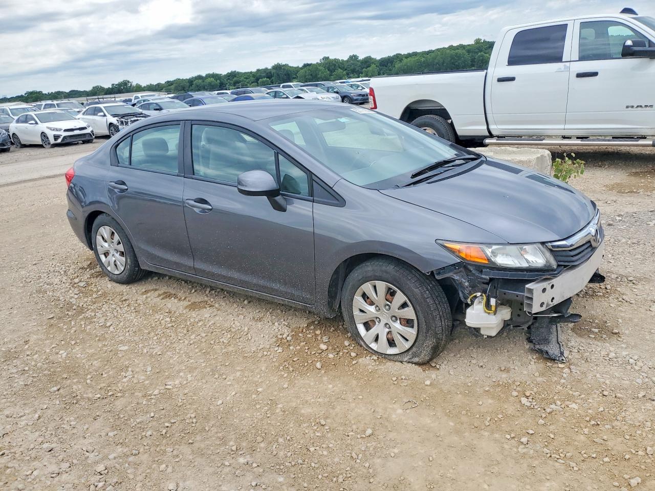 2012 Honda Civic Lx Gray vin: 19XFB2F51CE073506