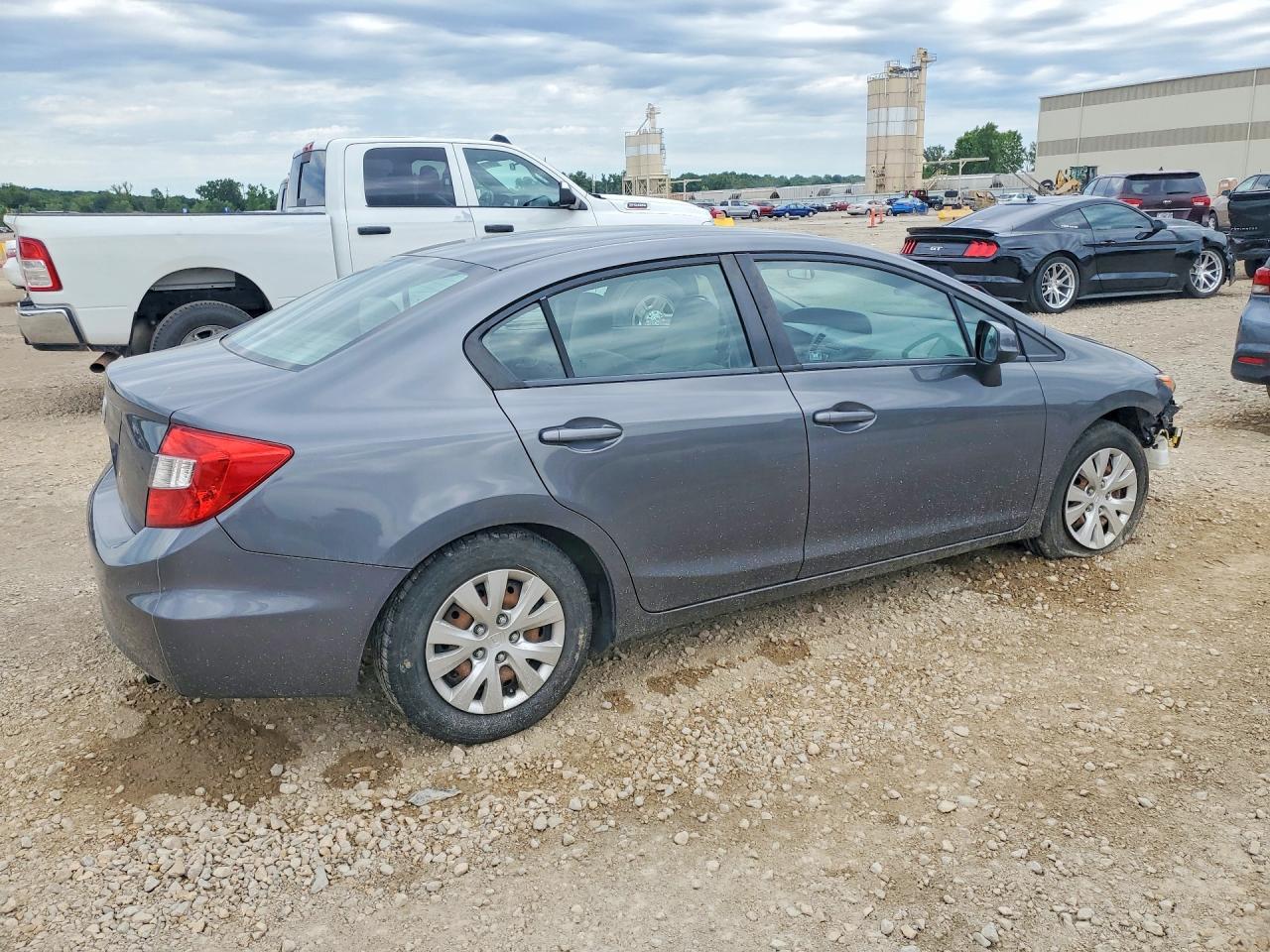 2012 Honda Civic Lx Gray vin: 19XFB2F51CE073506