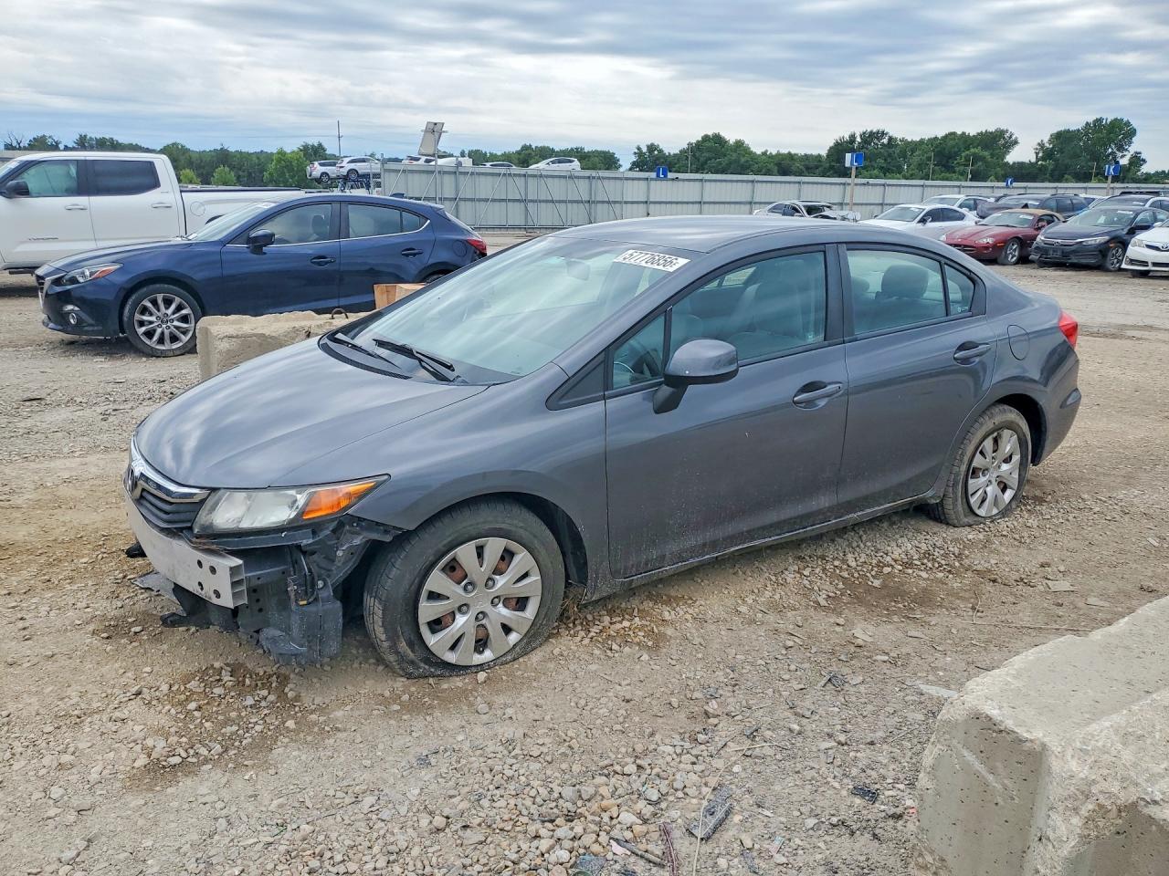 2012 Honda Civic Lx Gray vin: 19XFB2F51CE073506