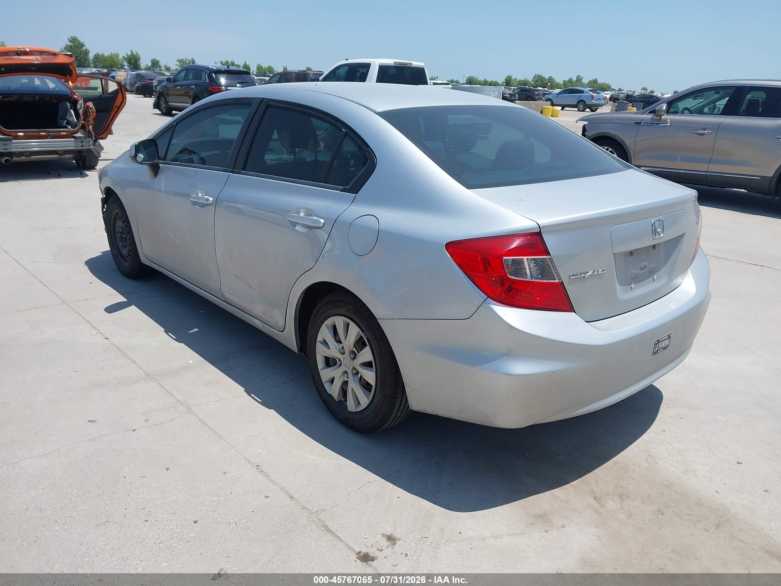 2012 Honda Civic Lx Silver vin: 19XFB2F51CE073733