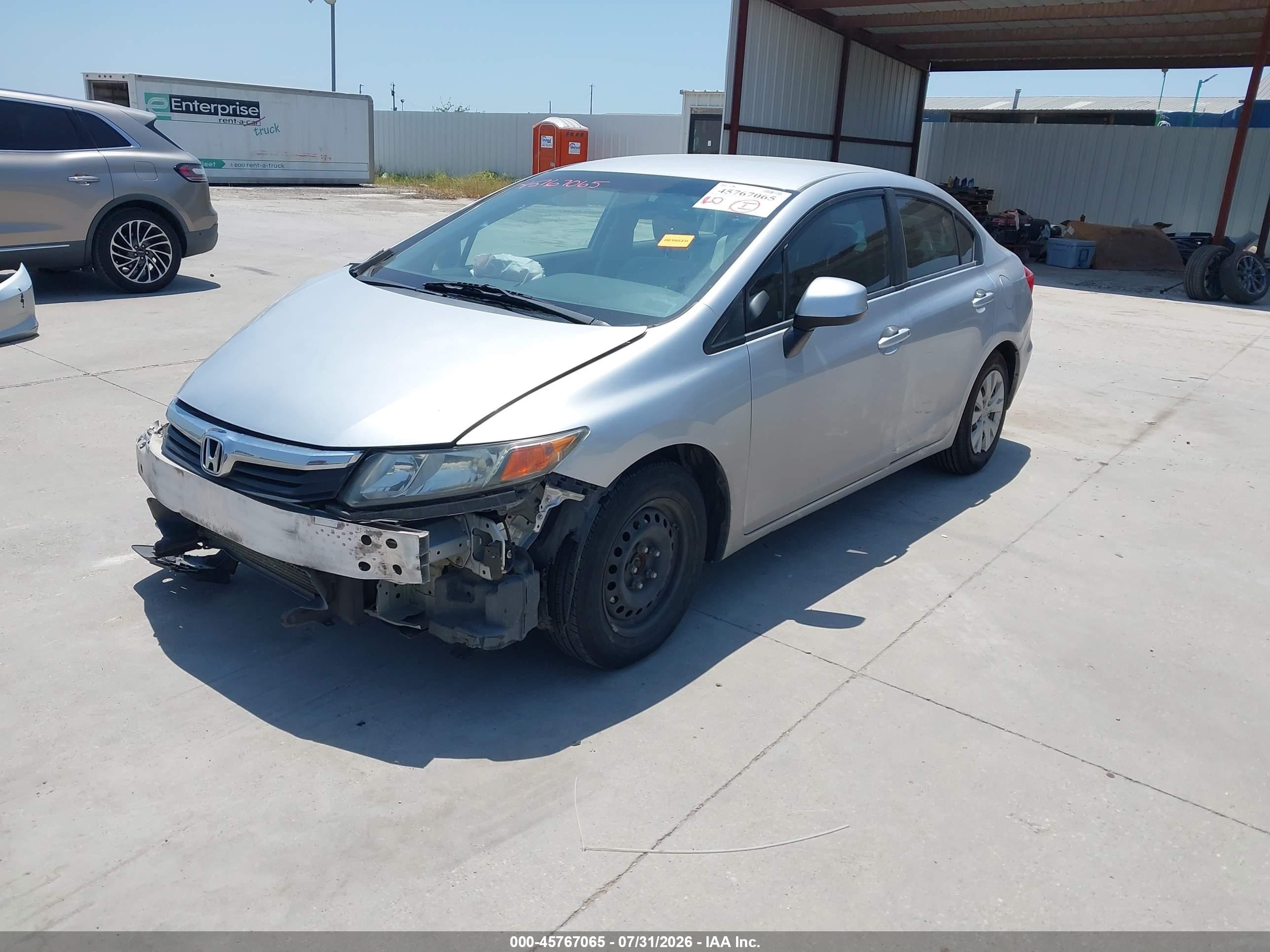 2012 Honda Civic Lx Silver vin: 19XFB2F51CE073733