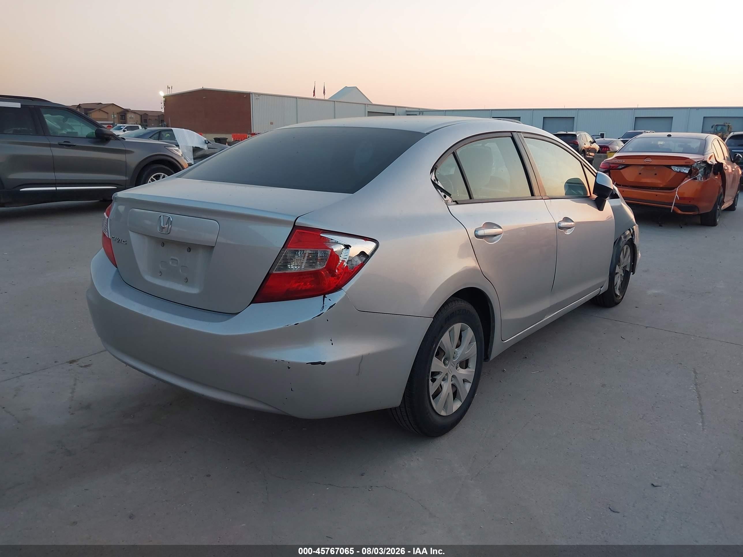2012 Honda Civic Lx Silver vin: 19XFB2F51CE073733
