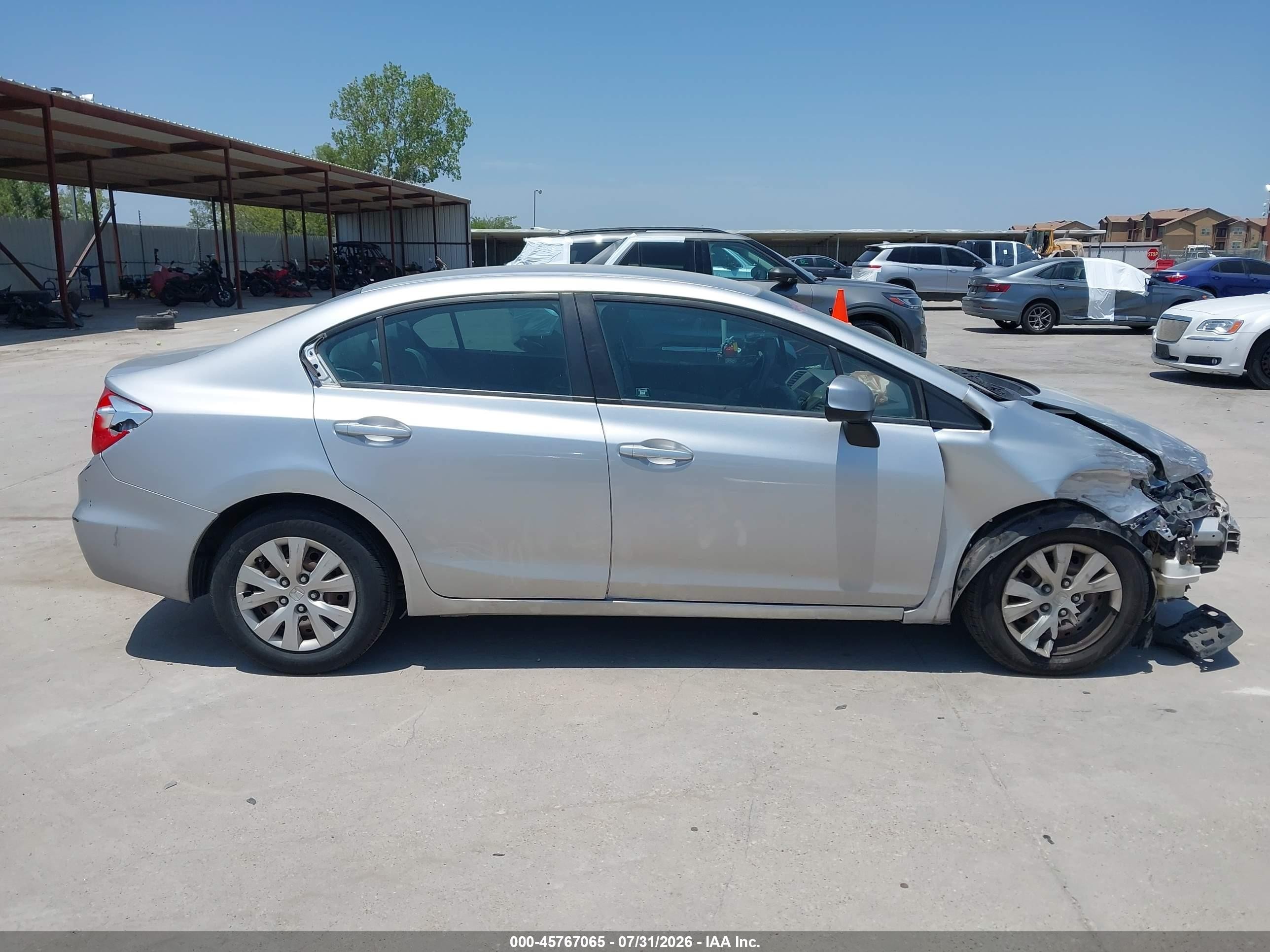 2012 Honda Civic Lx Silver vin: 19XFB2F51CE073733