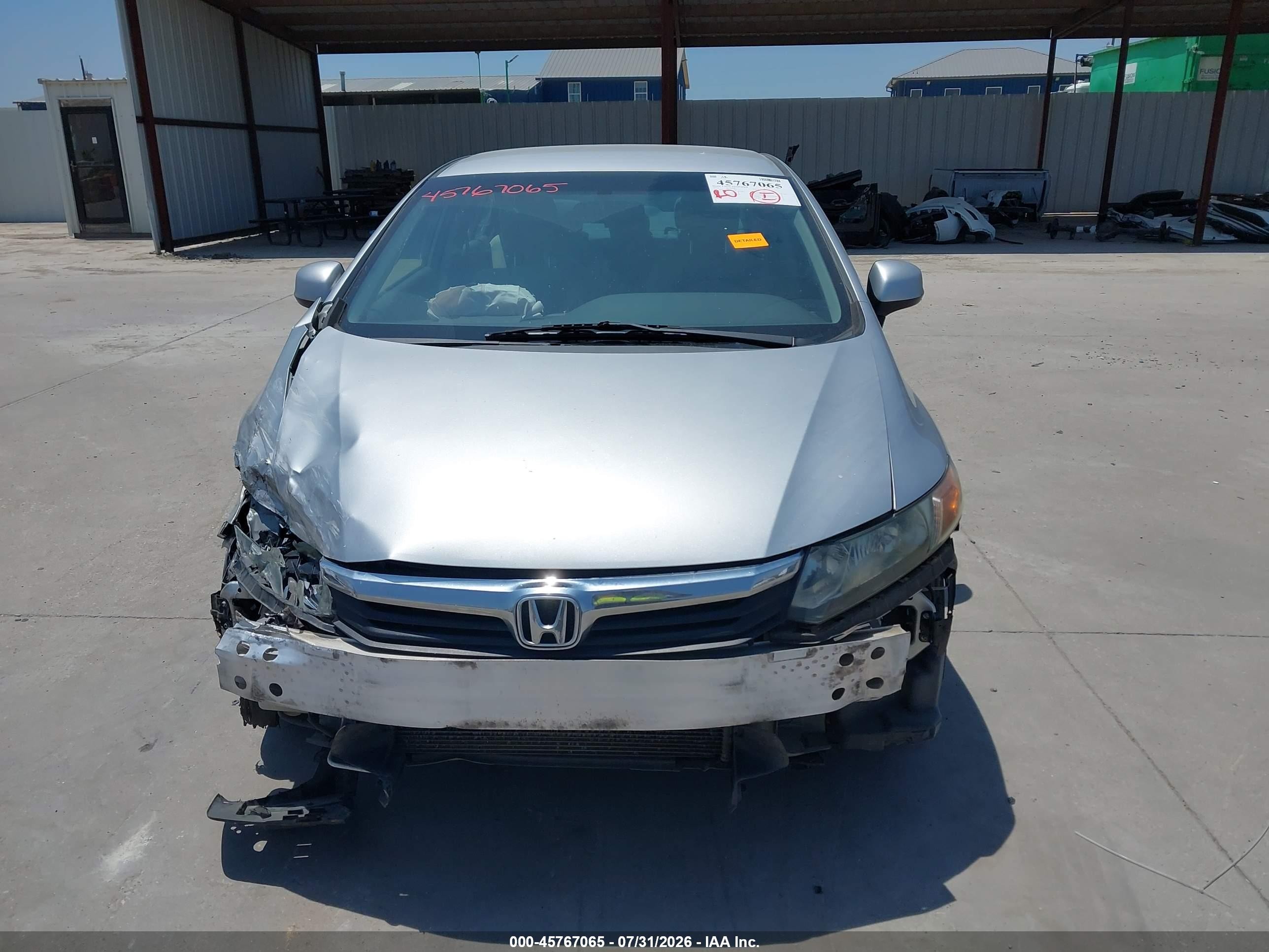 2012 Honda Civic Lx Silver vin: 19XFB2F51CE073733