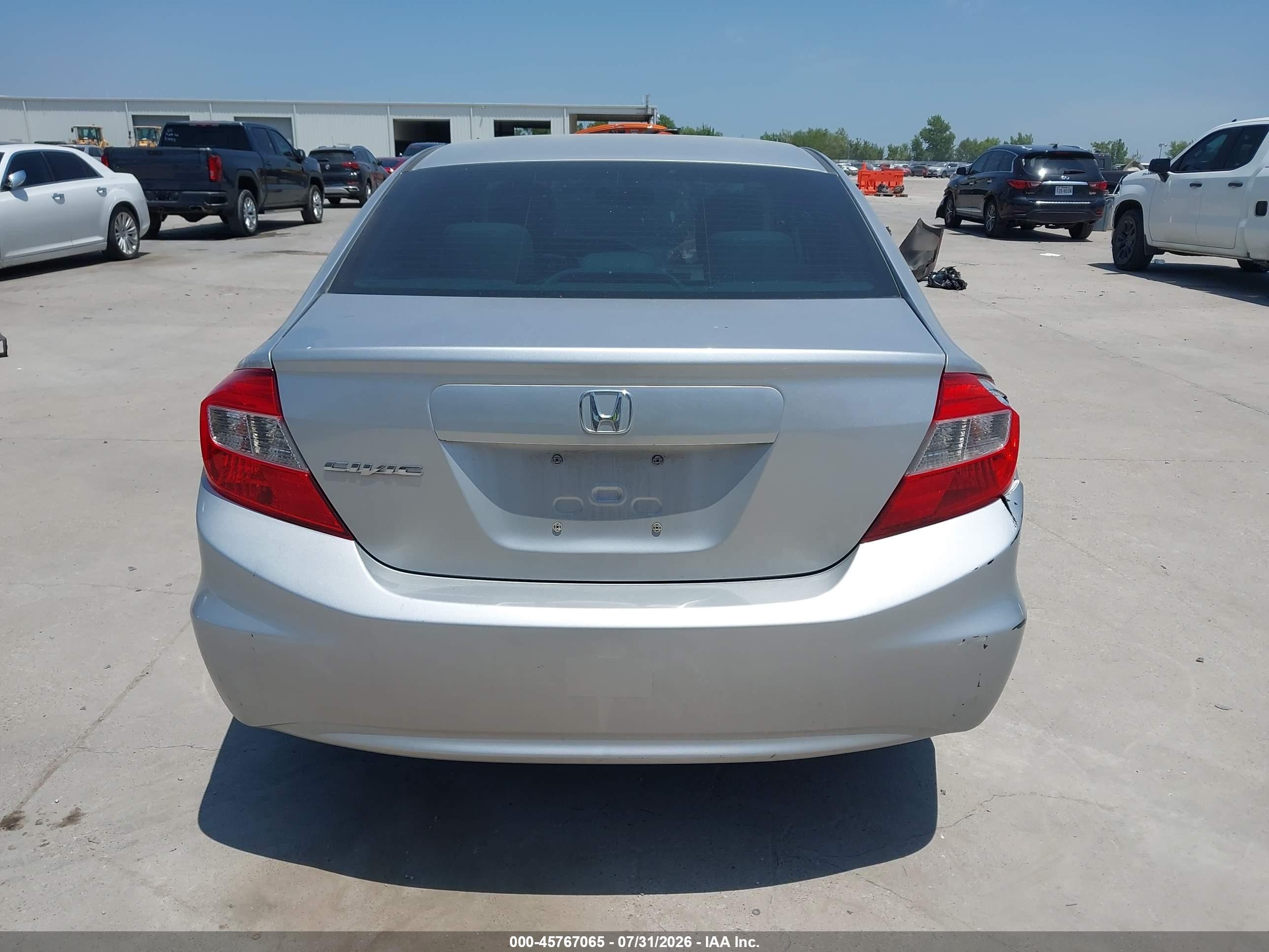 2012 Honda Civic Lx Silver vin: 19XFB2F51CE073733