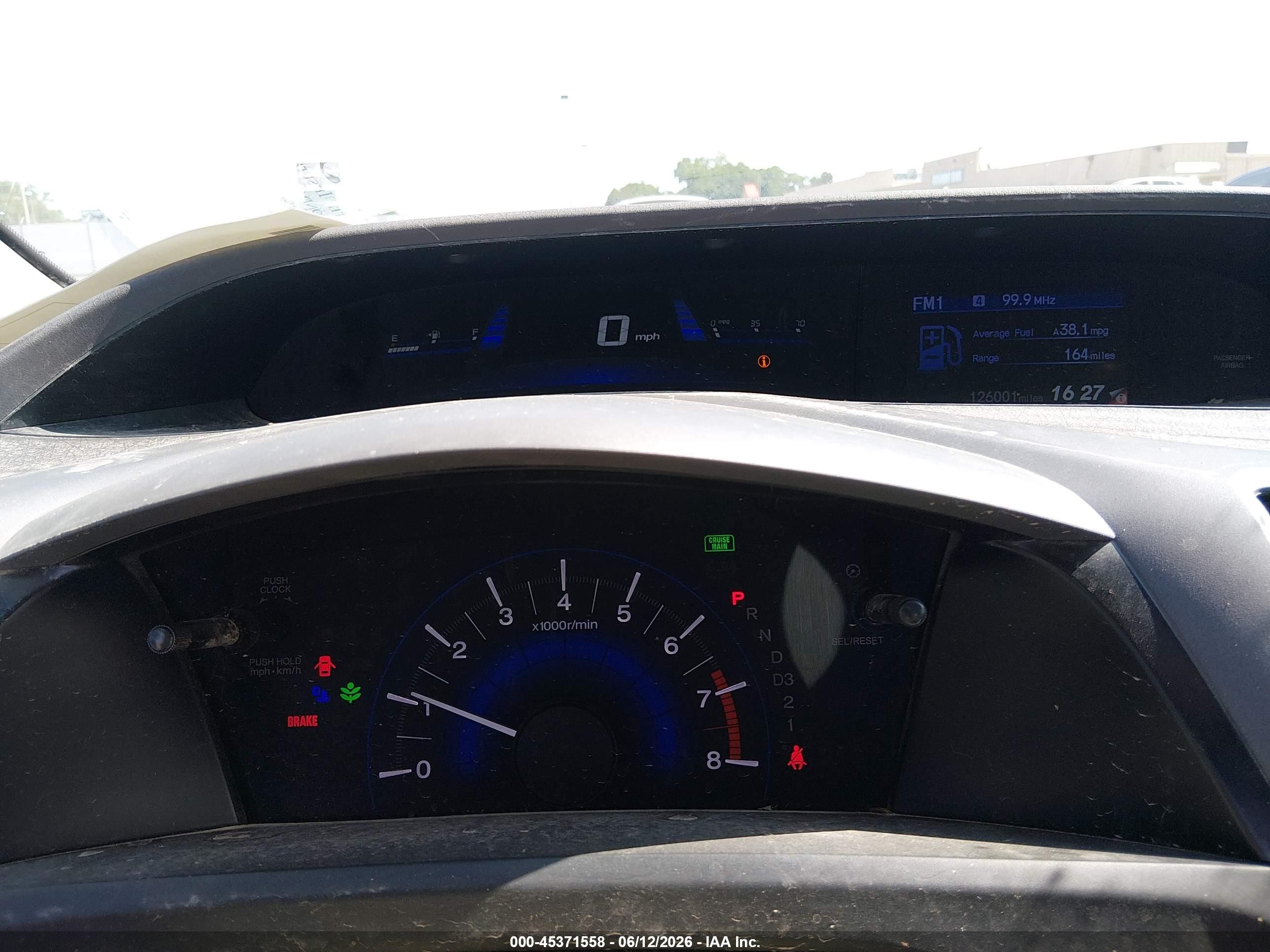 2012 Honda Civic Lx Black vin: 19XFB2F51CE083078