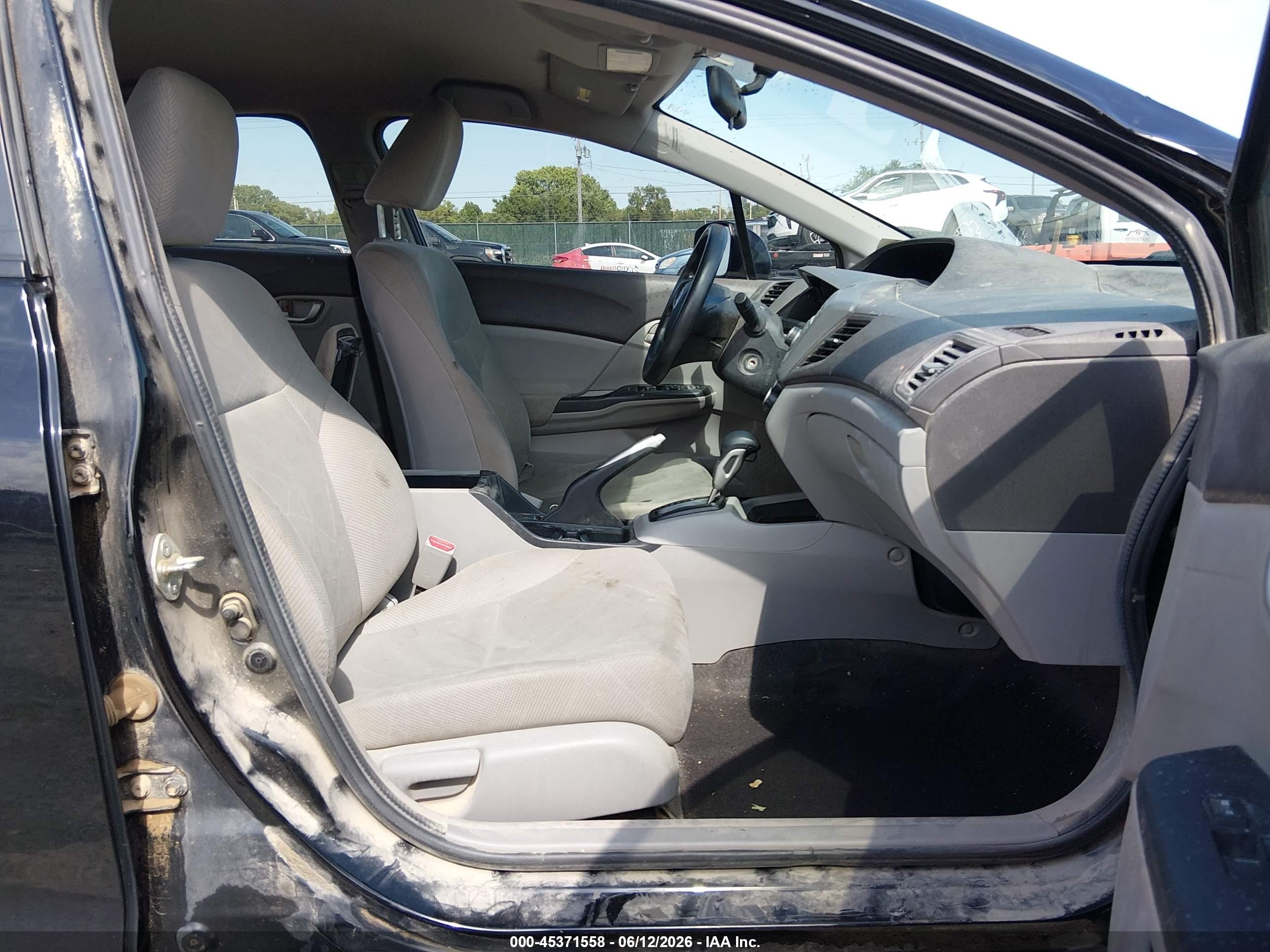 2012 Honda Civic Lx Black vin: 19XFB2F51CE083078