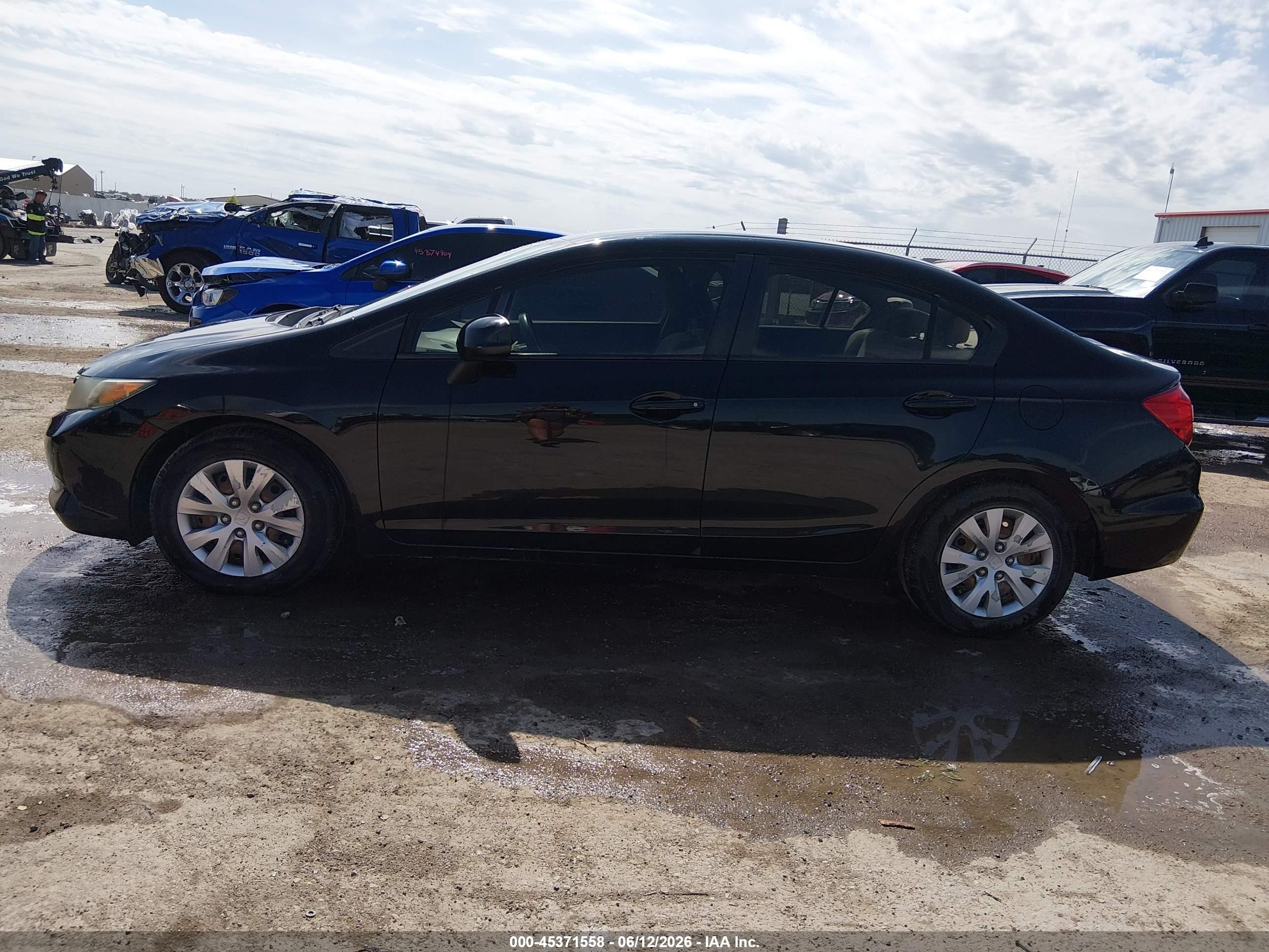 2012 Honda Civic Lx Black vin: 19XFB2F51CE083078