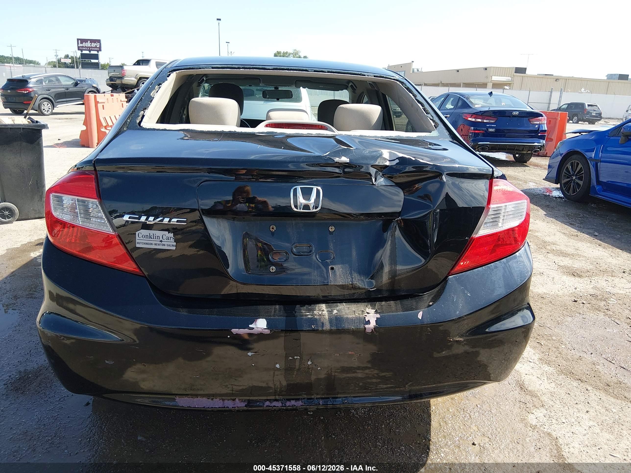 2012 Honda Civic Lx Black vin: 19XFB2F51CE083078