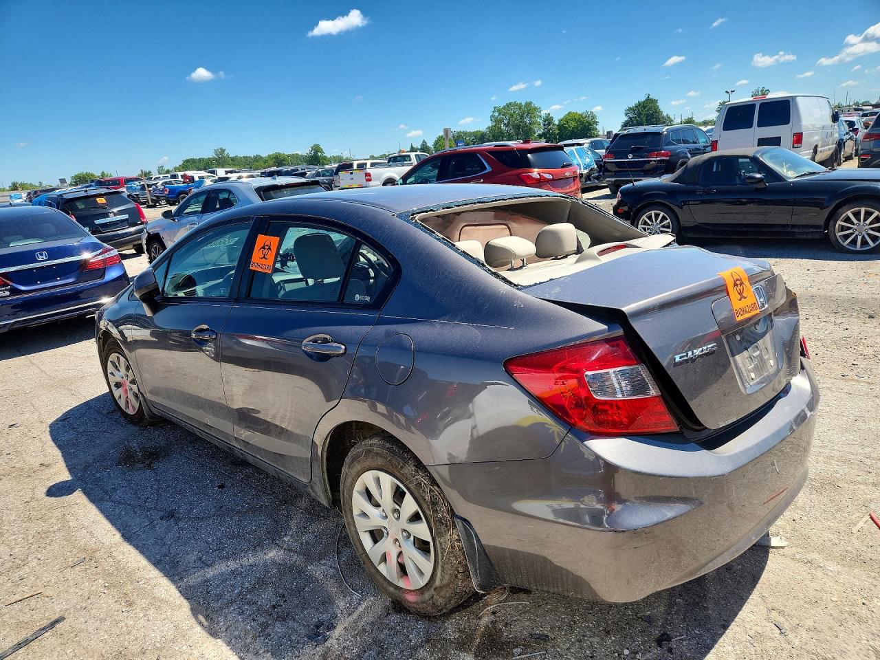 2012 Honda Civic Lx Gray vin: 19XFB2F51CE086868