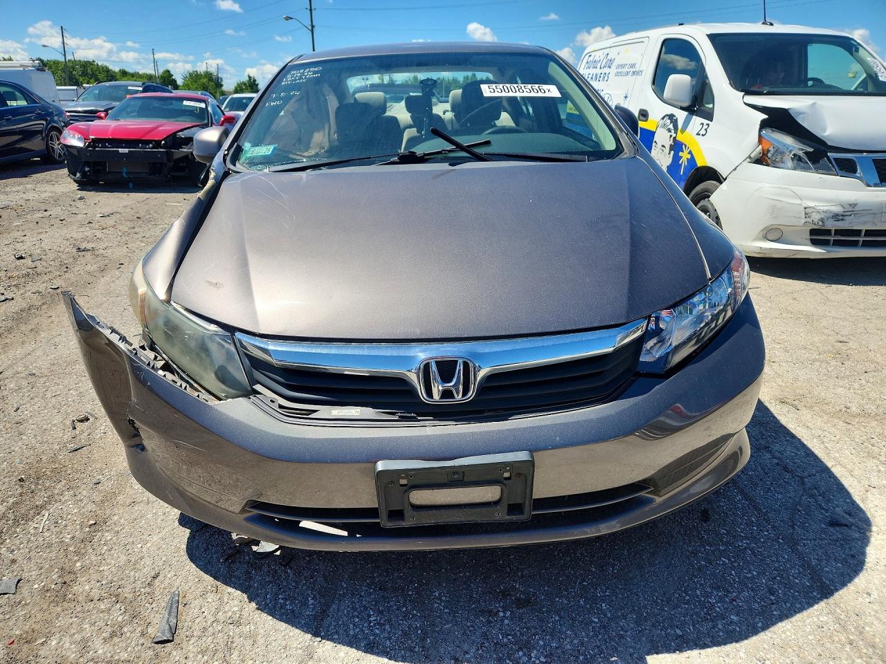 2012 Honda Civic Lx Gray vin: 19XFB2F51CE086868
