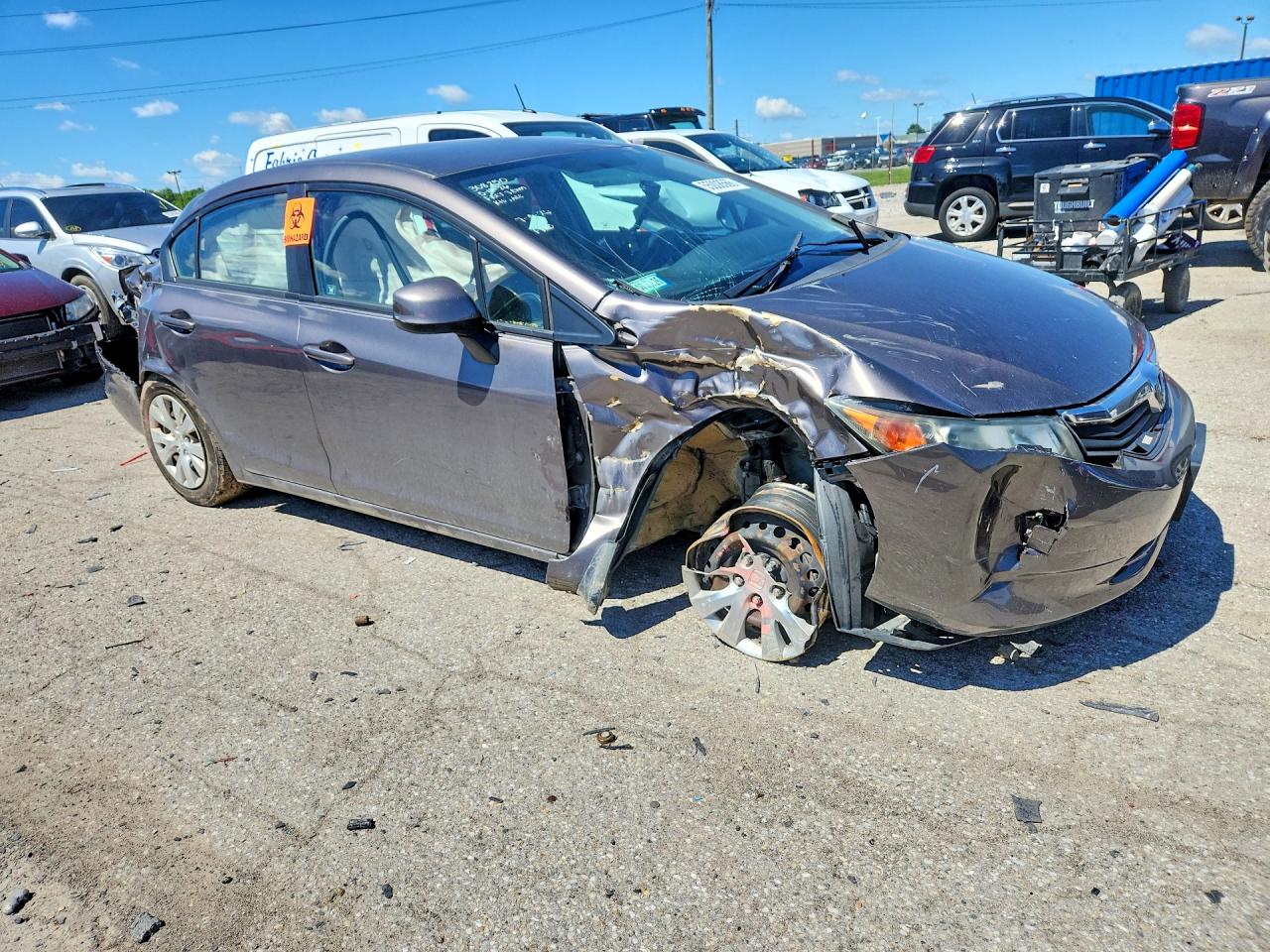 2012 Honda Civic Lx Gray vin: 19XFB2F51CE086868