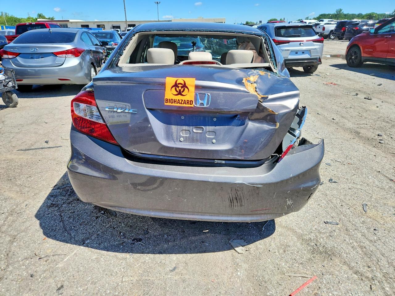 2012 Honda Civic Lx Gray vin: 19XFB2F51CE086868