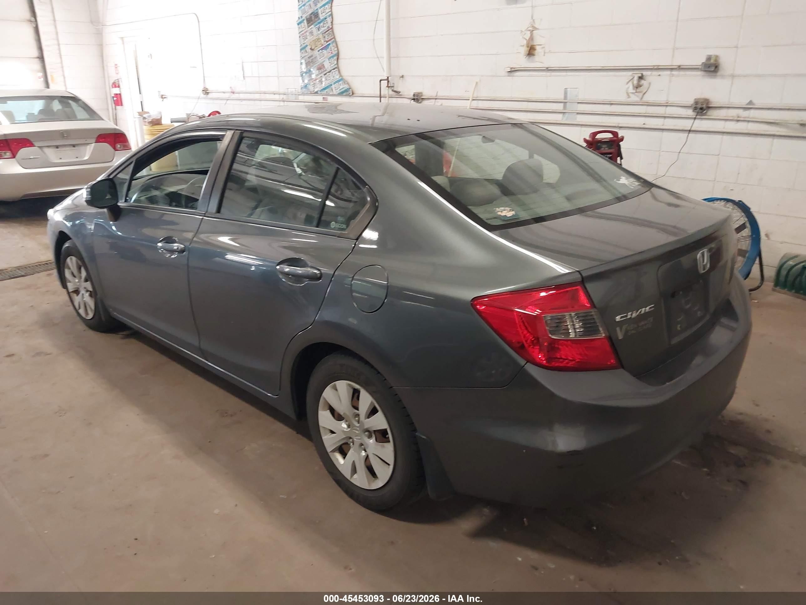 2012 Honda Civic Lx Gray vin: 19XFB2F51CE098258