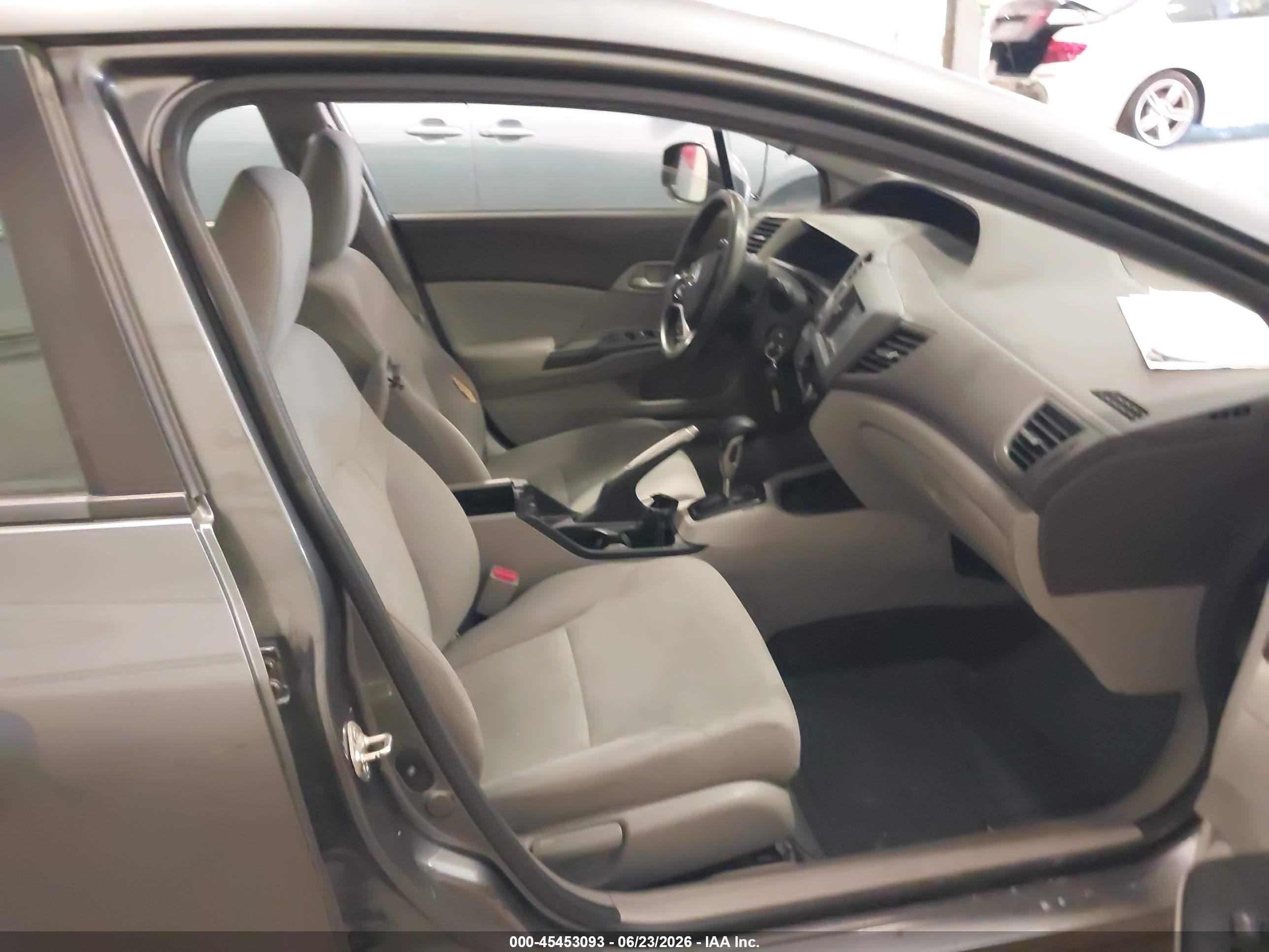 2012 Honda Civic Lx Gray vin: 19XFB2F51CE098258
