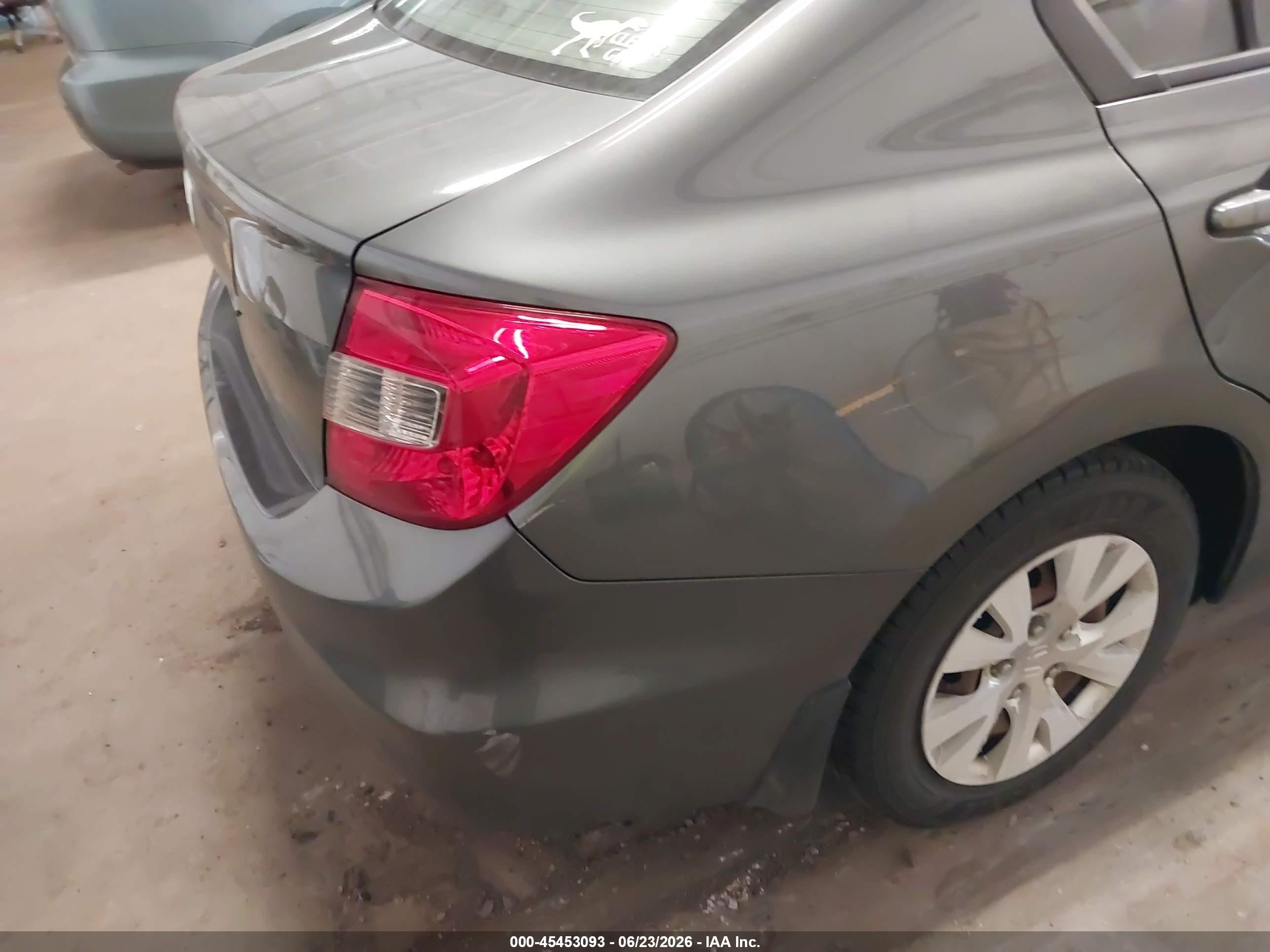 2012 Honda Civic Lx Gray vin: 19XFB2F51CE098258