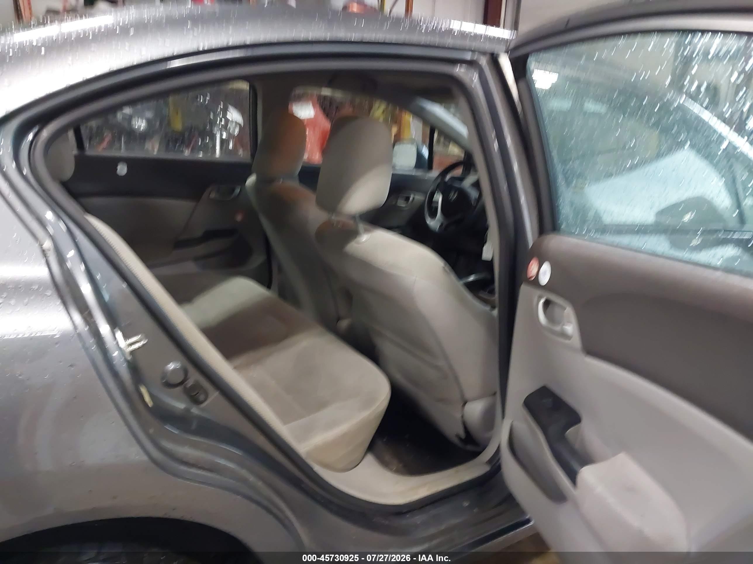 2012 Honda Civic Lx Gray vin: 19XFB2F51CE100929