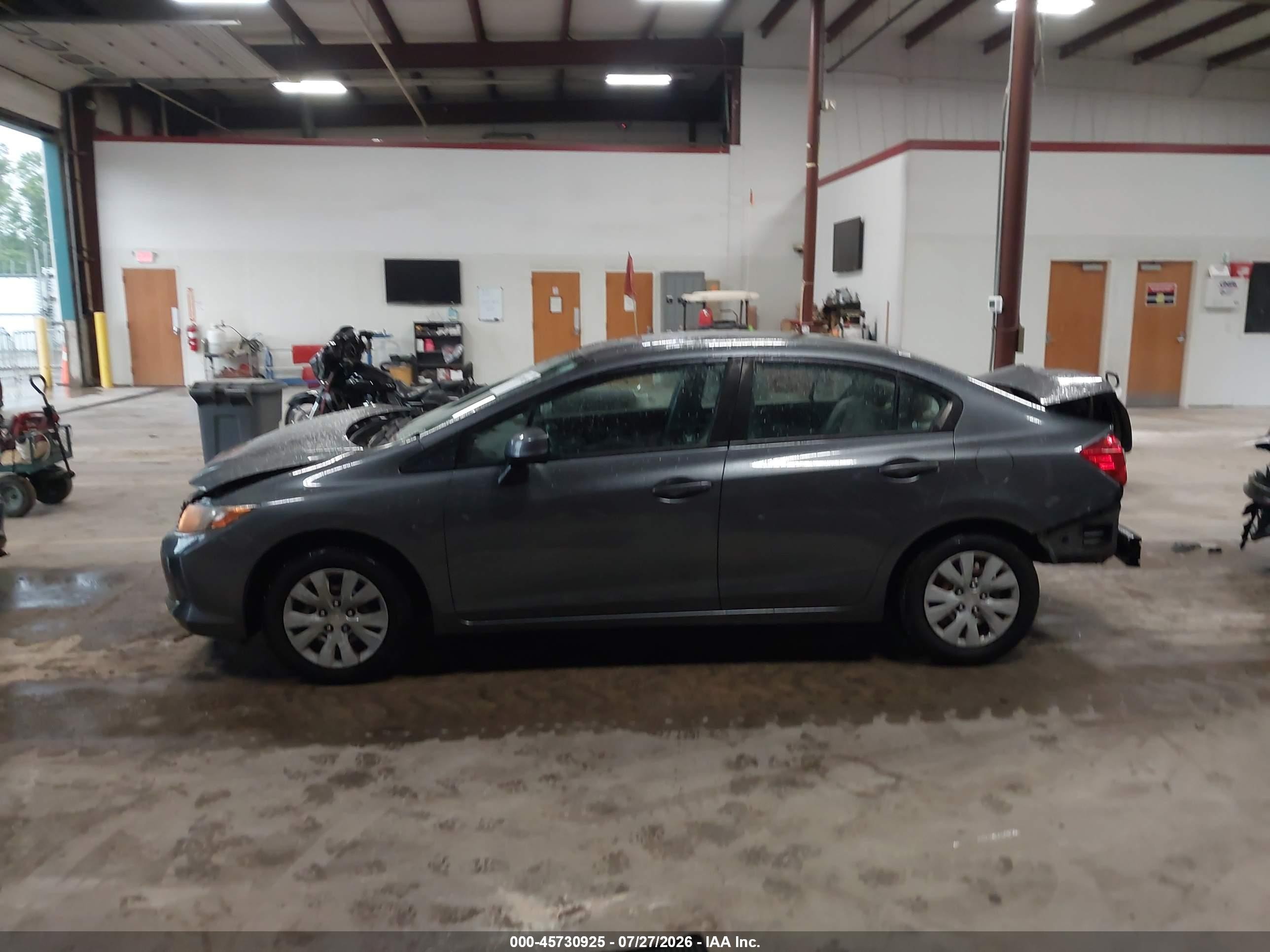 2012 Honda Civic Lx Gray vin: 19XFB2F51CE100929