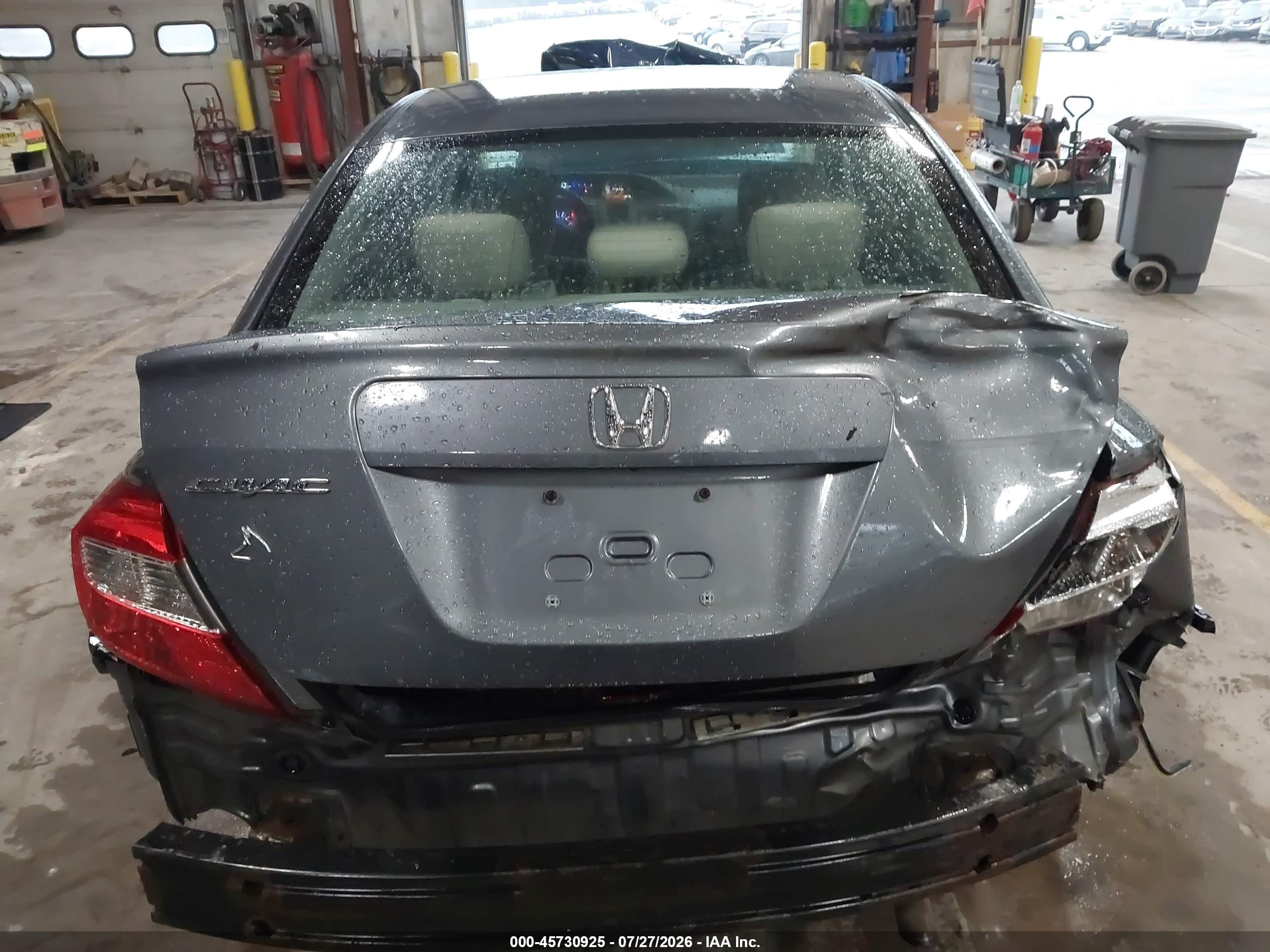 2012 Honda Civic Lx Gray vin: 19XFB2F51CE100929