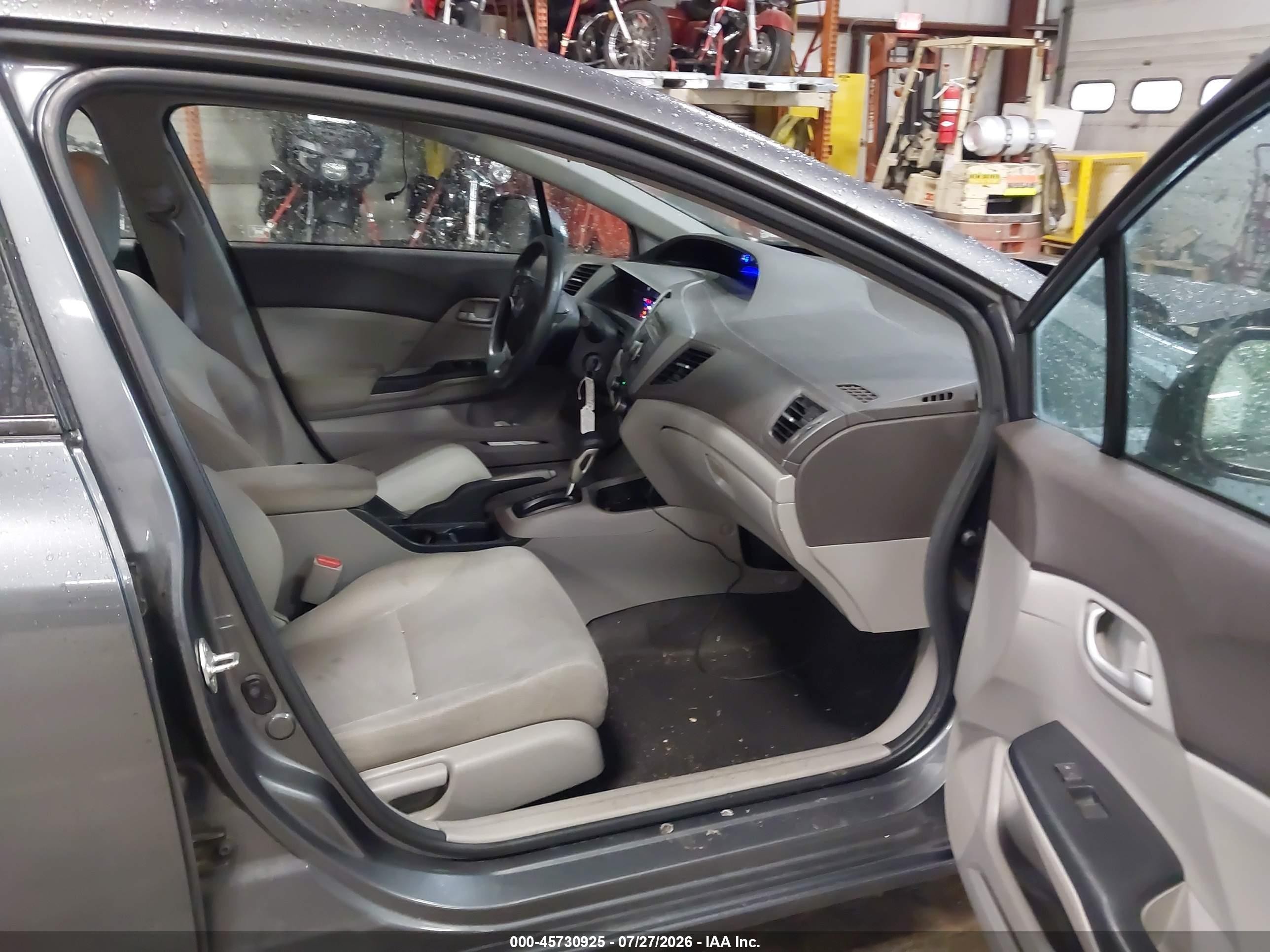 2012 Honda Civic Lx Gray vin: 19XFB2F51CE100929