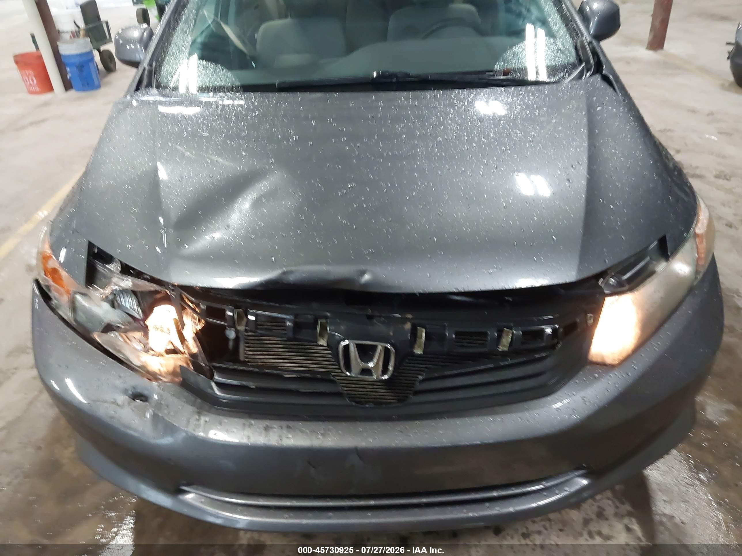 2012 Honda Civic Lx Gray vin: 19XFB2F51CE100929