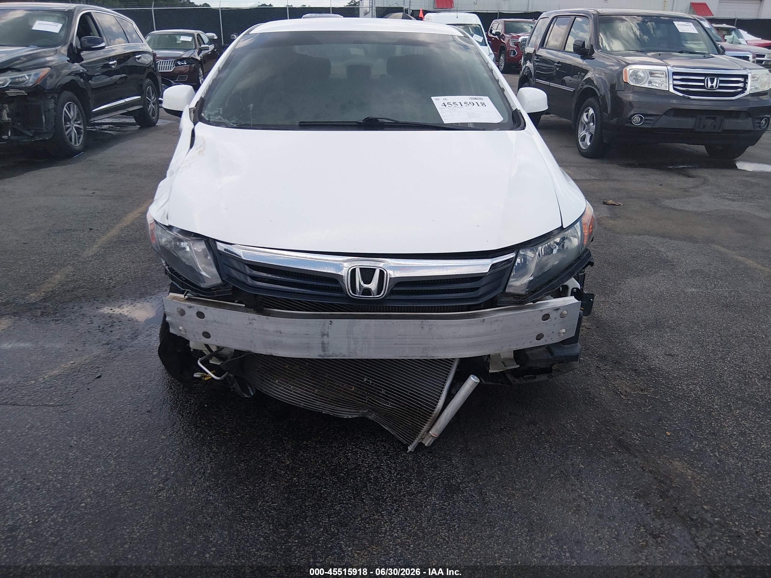 2012 Honda Civic Lx Белый vin: 19XFB2F51CE103670