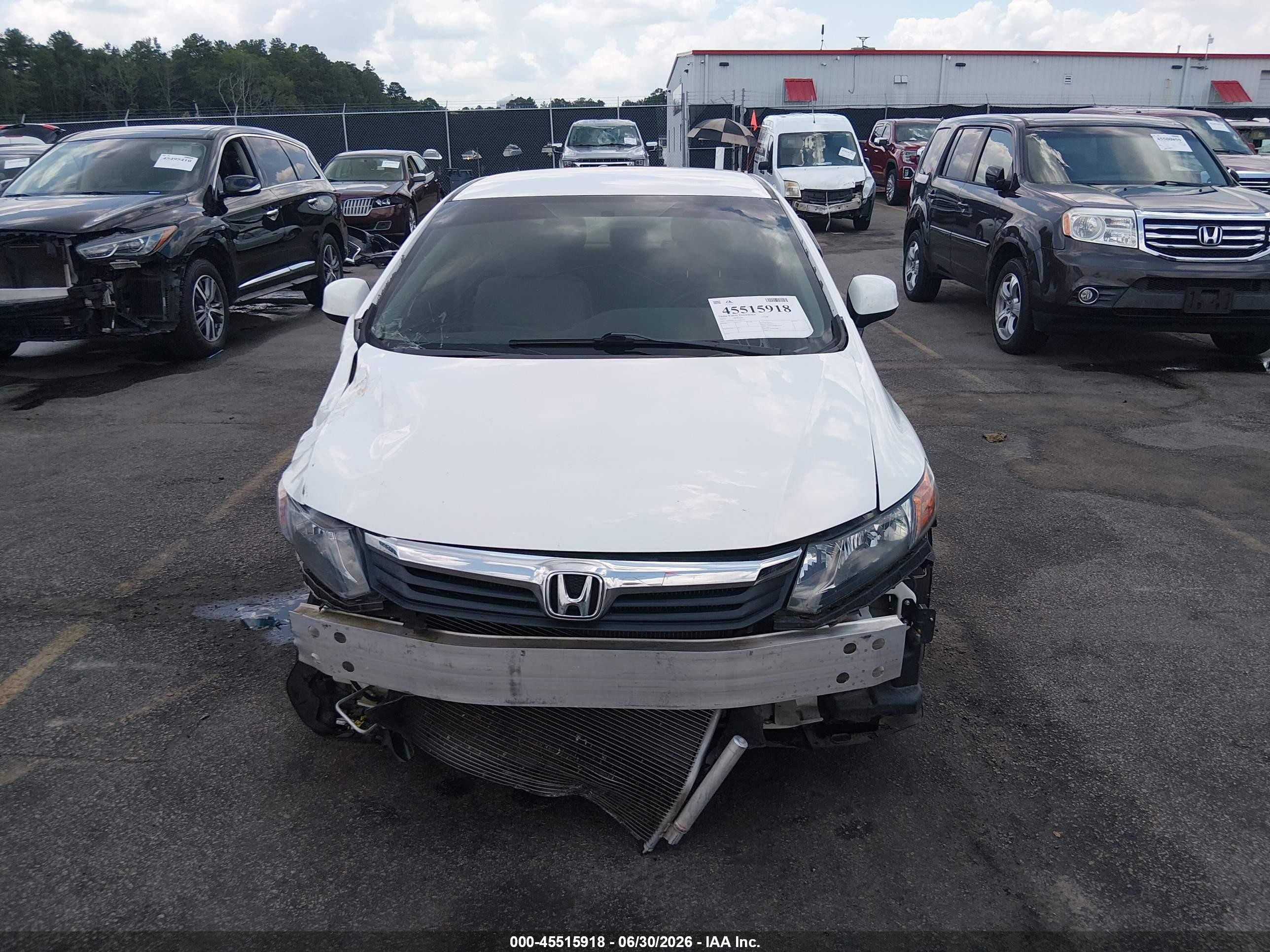 2012 Honda Civic Lx Белый vin: 19XFB2F51CE103670
