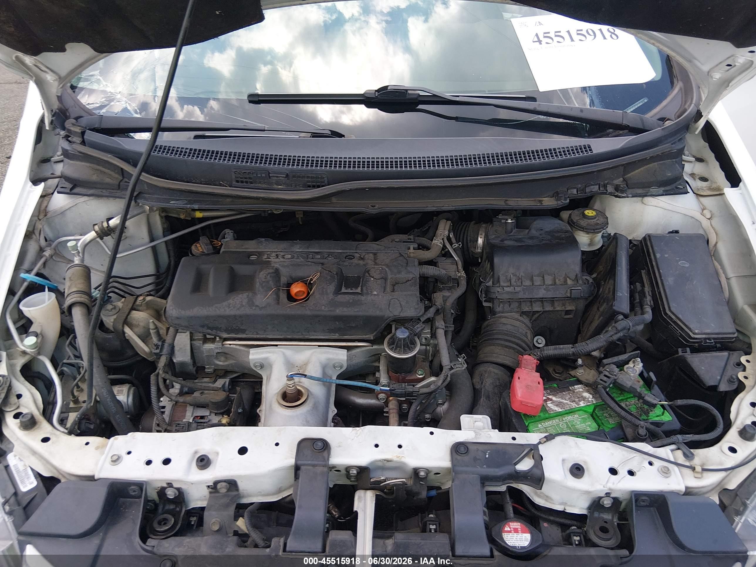 2012 Honda Civic Lx Белый vin: 19XFB2F51CE103670
