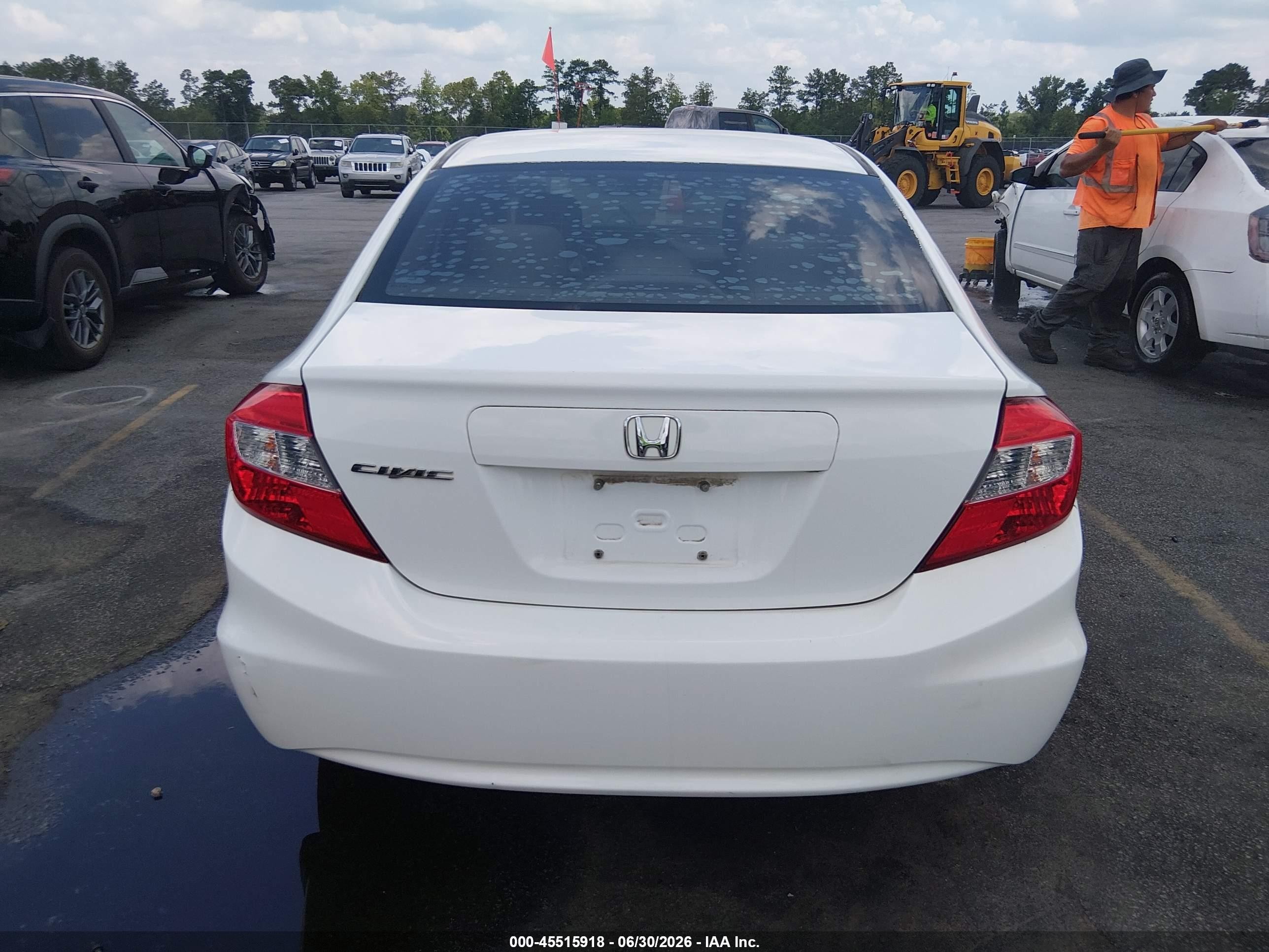 2012 Honda Civic Lx Белый vin: 19XFB2F51CE103670