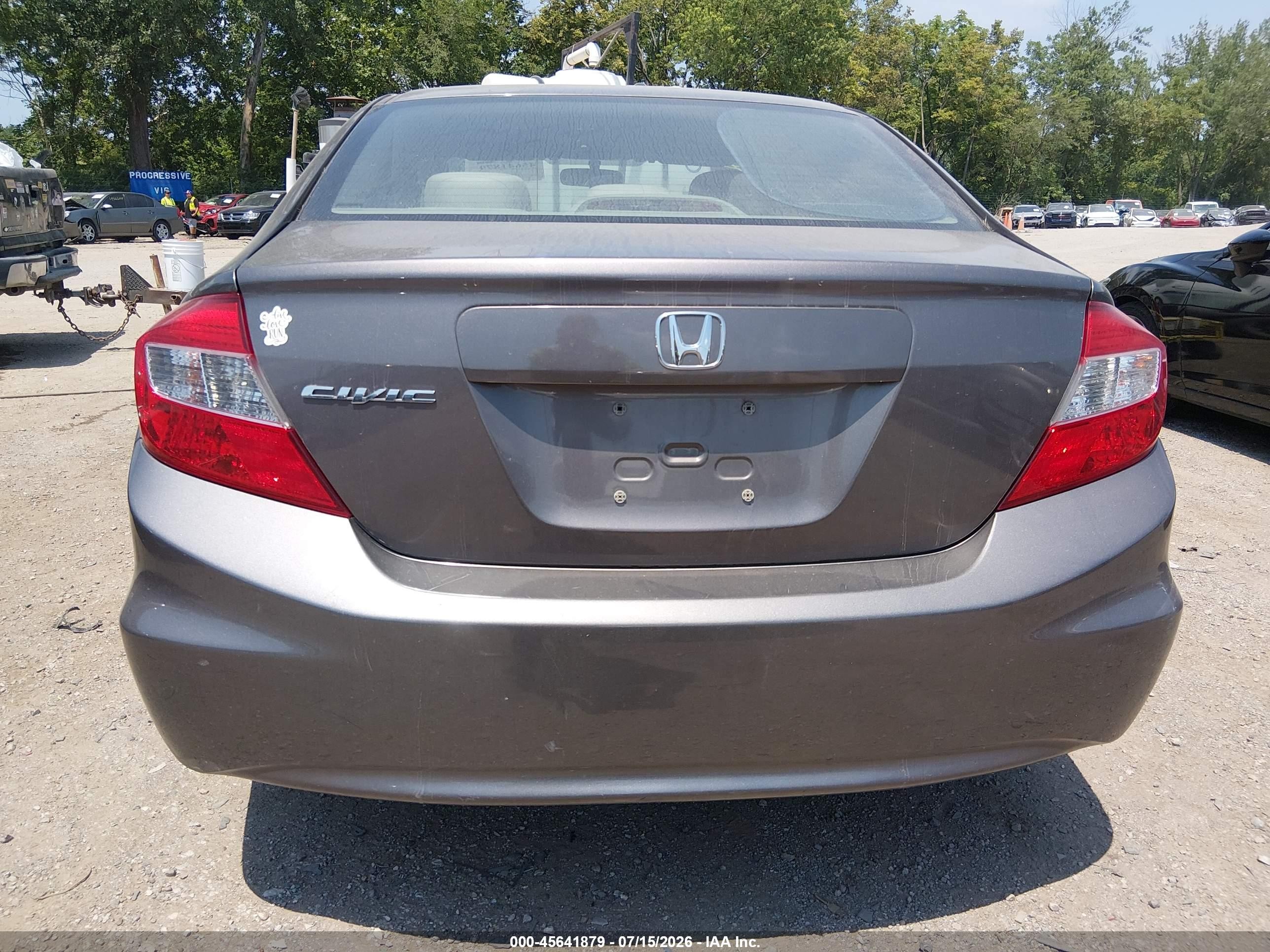 2012 Honda Civic Lx Gray vin: 19XFB2F51CE103703