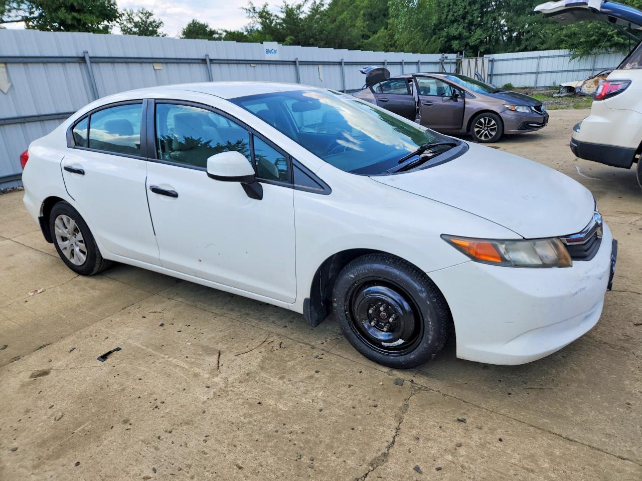 2012 Honda Civic Lx White vin: 19XFB2F51CE312293