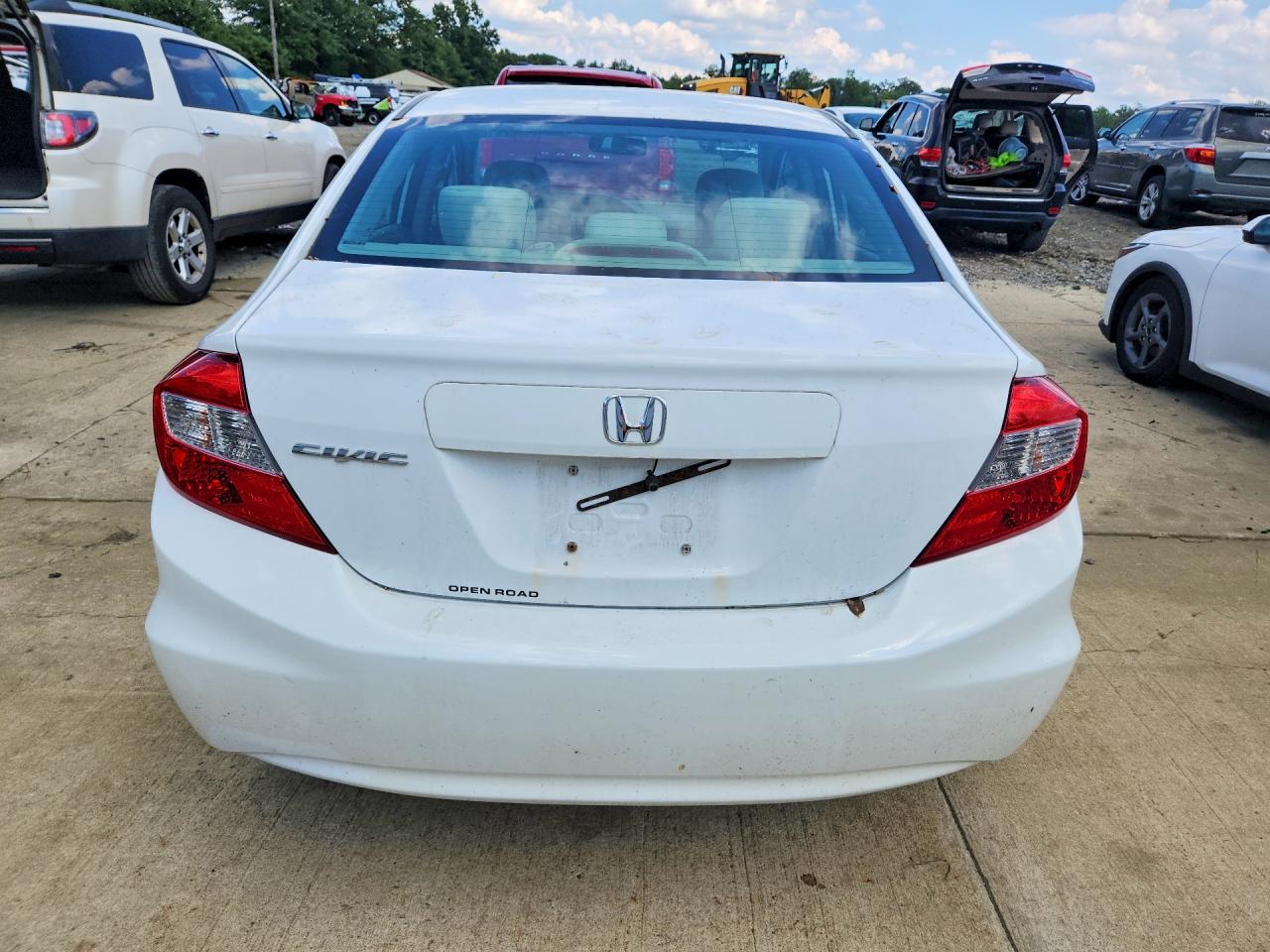2012 Honda Civic Lx White vin: 19XFB2F51CE312293