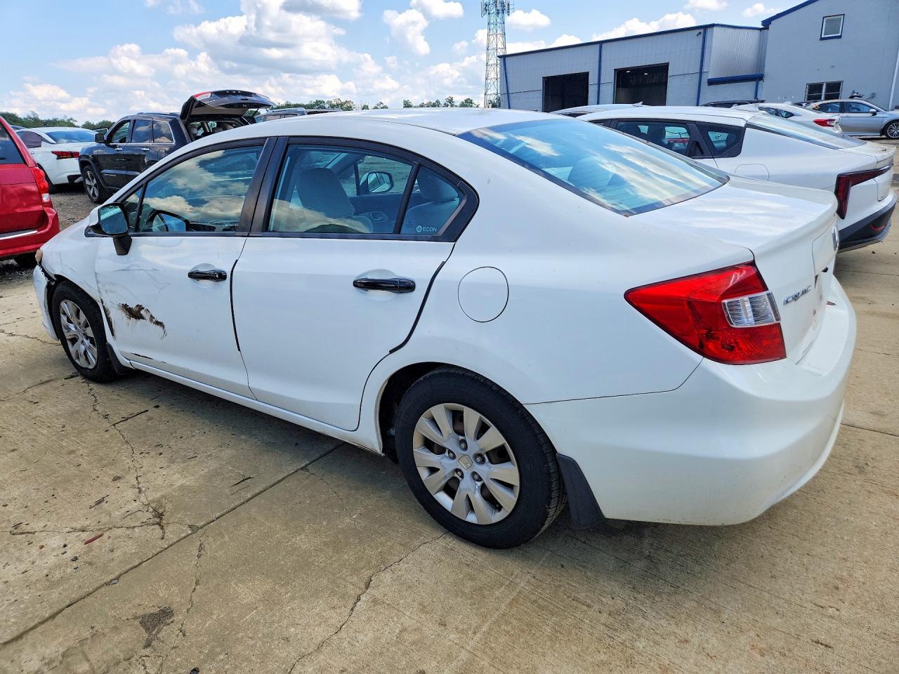 2012 Honda Civic Lx White vin: 19XFB2F51CE312293