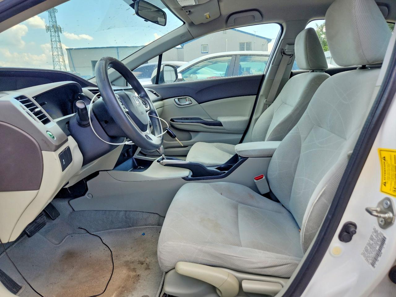 2012 Honda Civic Lx White vin: 19XFB2F51CE312293